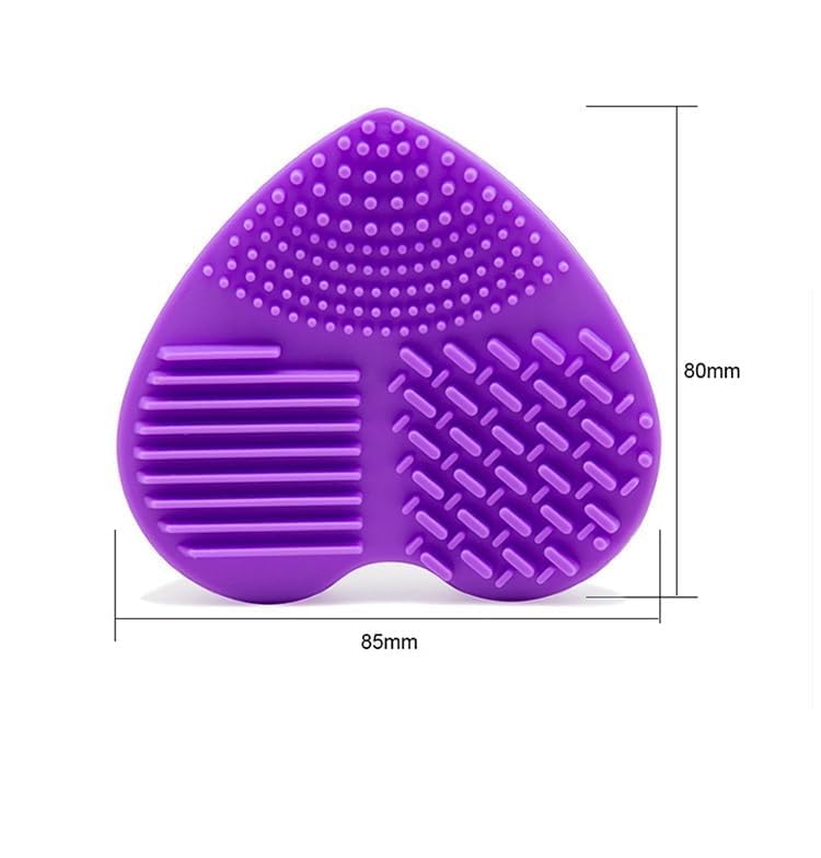 BPA-Free Silicone Makeup Brush Cleaner Pad - 2 in 1 Heart Shape Cosmetic Brush Washer, Reusable & Eco-Friendly, Multicolor (Medium, 2 Pack) for Professional Makeup Artists & Beauty Enthusiasts at Home Salon