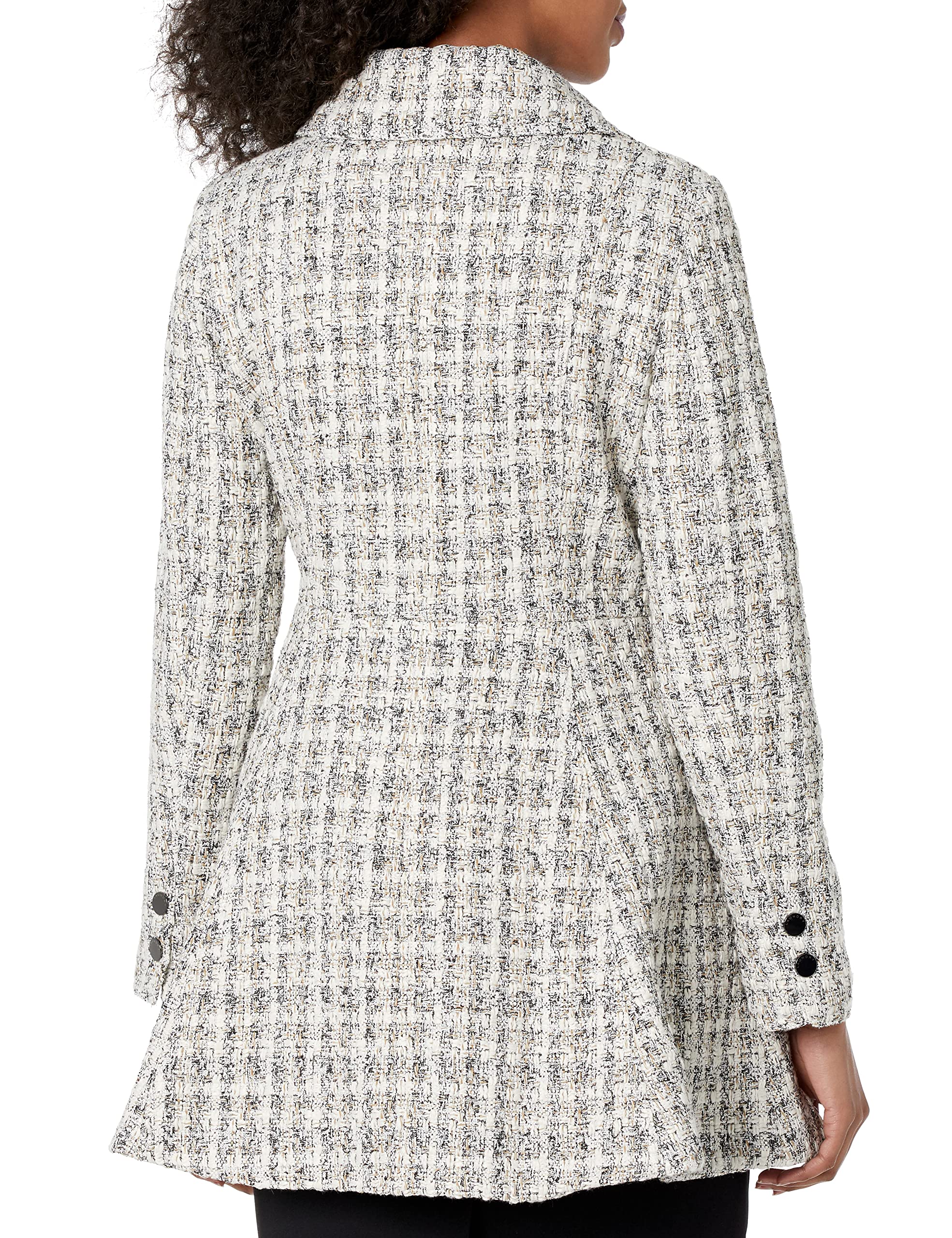 Shelli Segal Women's Fit and Flare Plaid Jacket - Stylish Casual Outerwear for Fall & Winter | Perfect for Office, Date Night & Weekend Outings