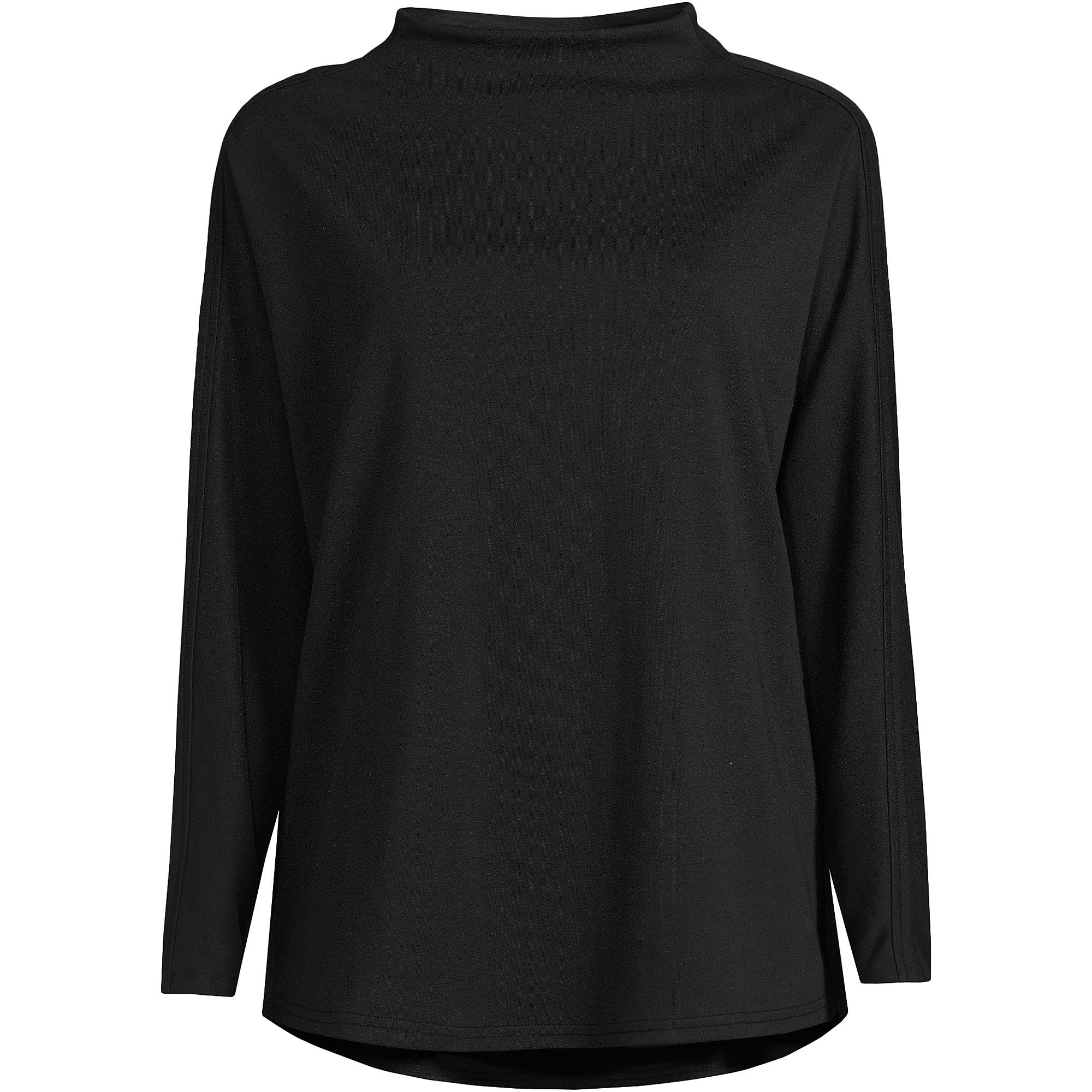 Lands' End Women's Sport Knit Funnel Neck Shirt - Comfortable Stretchy Long Sleeve Top for Yoga, Running & Casual Wear