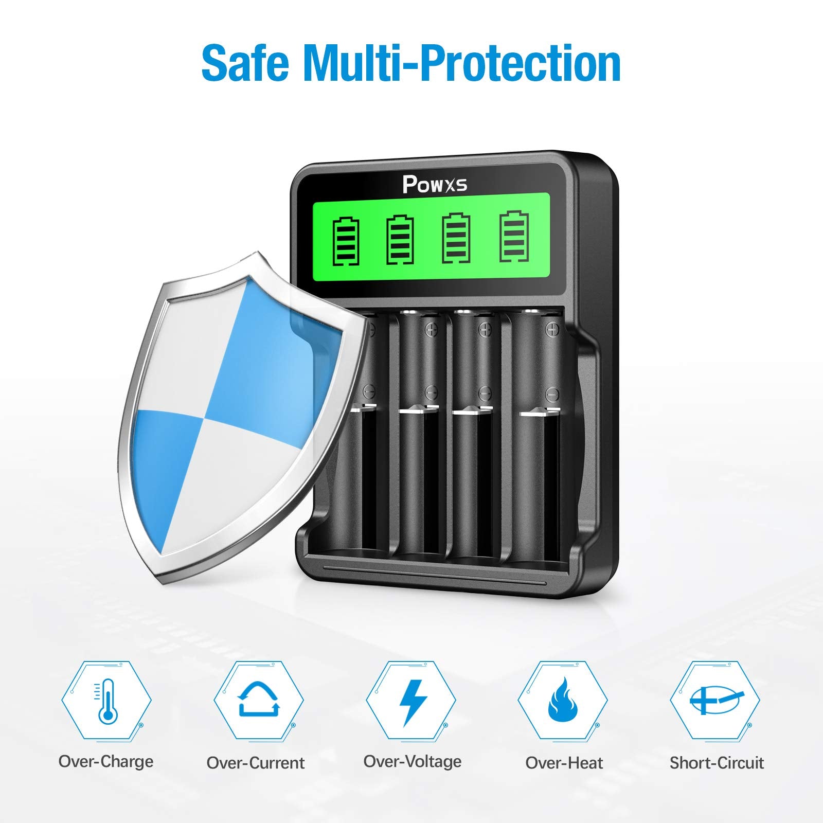 4 Slots Universal 3.7V Lithium Battery Charger for 18650 14500 16340 Rechargeable Batteries - Fast Charging for Flashlights, Cameras, RC Toys & Electronic Devices