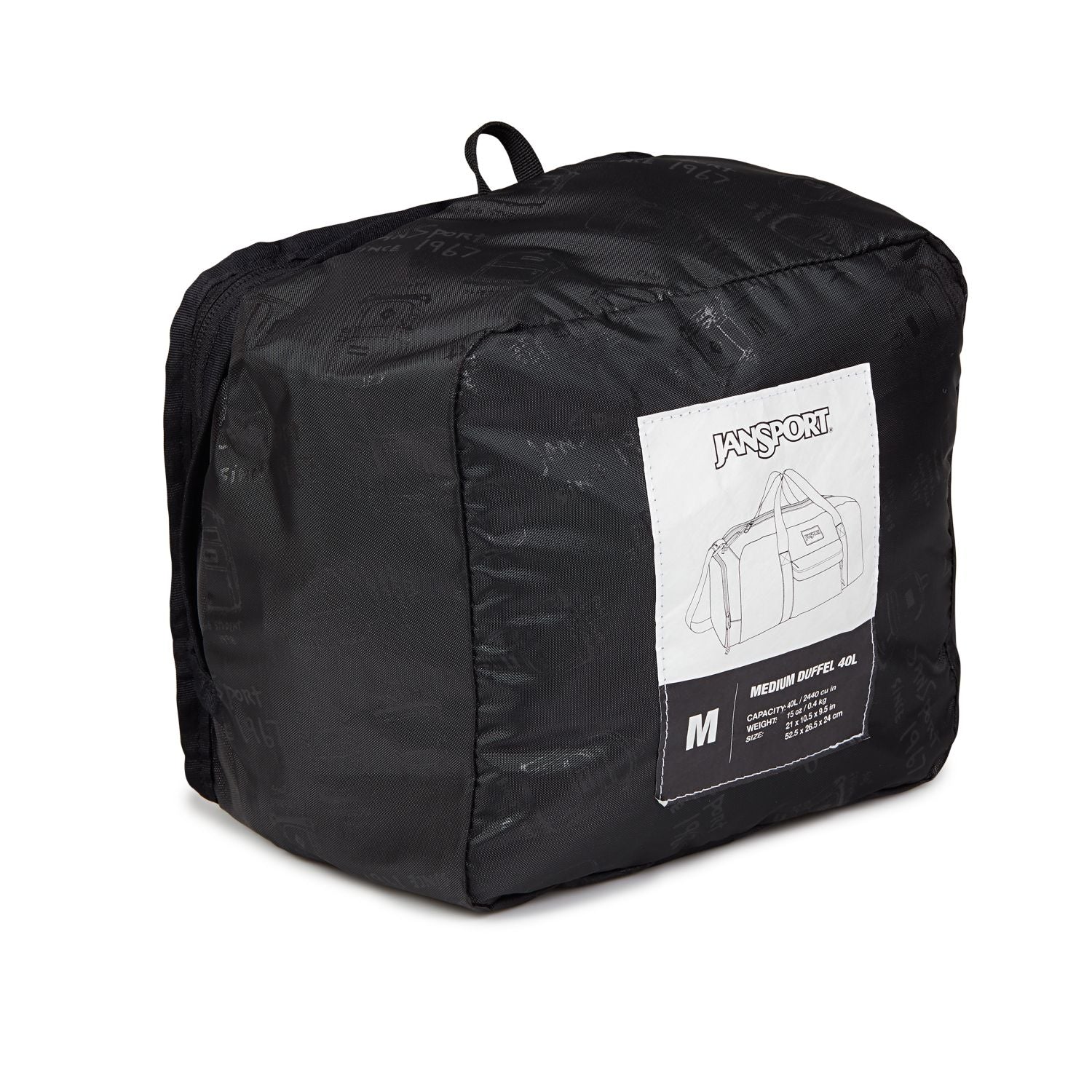 JanSport Weekender Medium Duffel Bag - Black | Durable Travel Duffel for Gym, Weekend Trips & Outdoor Adventures