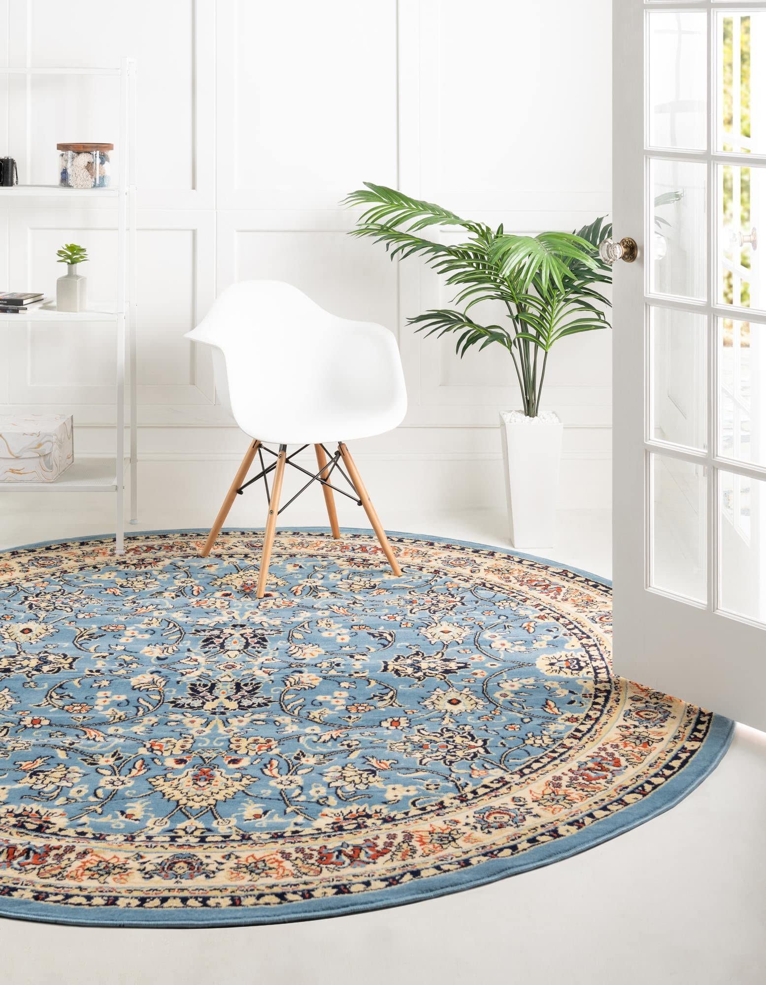 Unique Loom Sialk Hill Collection Round Area Rug - 7'10