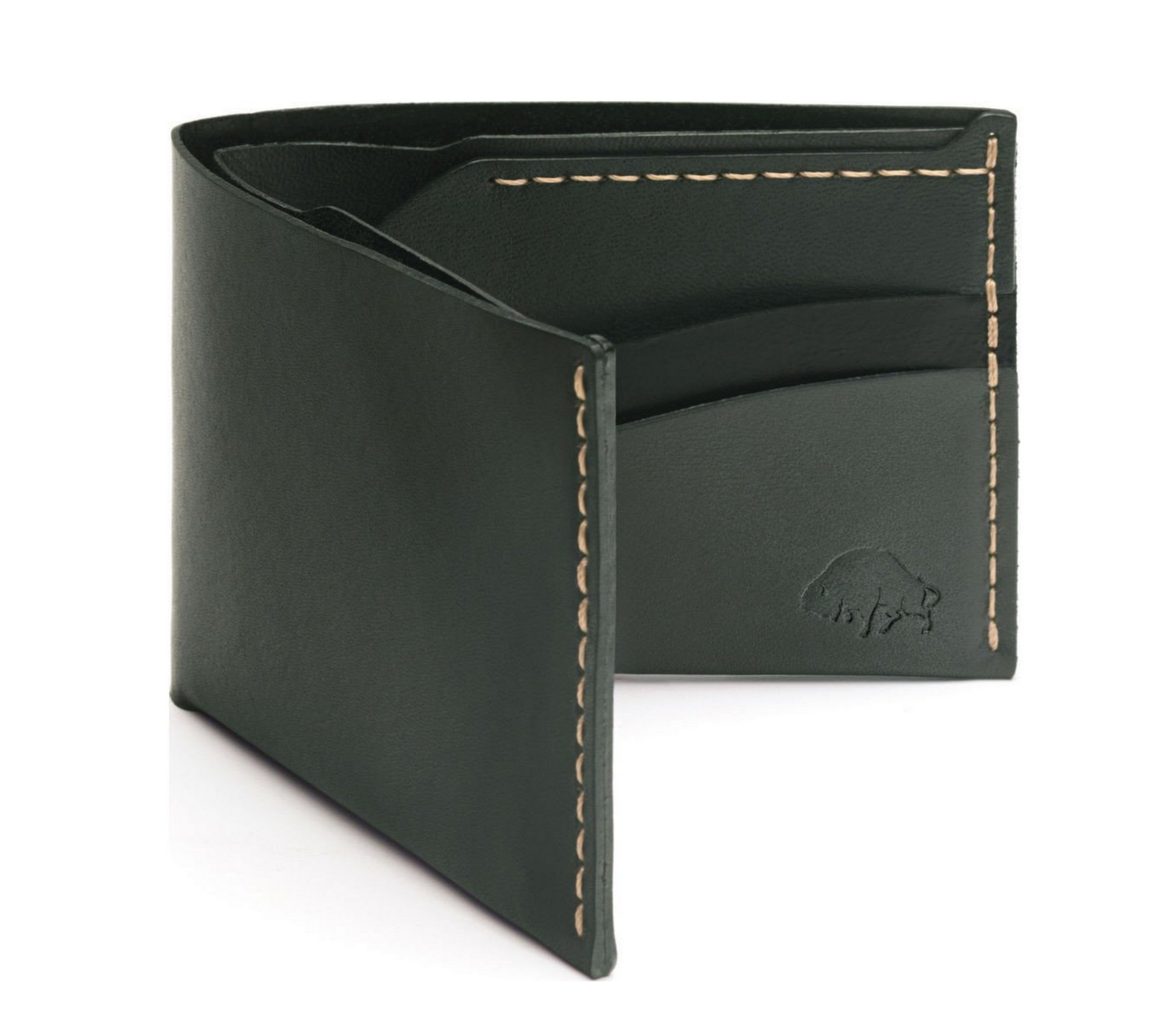 Ezra Arthur No. 6 Genuine Leather Wallet for Men - Slim RFID Blocking Bifold Wallet in Olive Green | Perfect Gift for Dad, Husband & Business Professionals