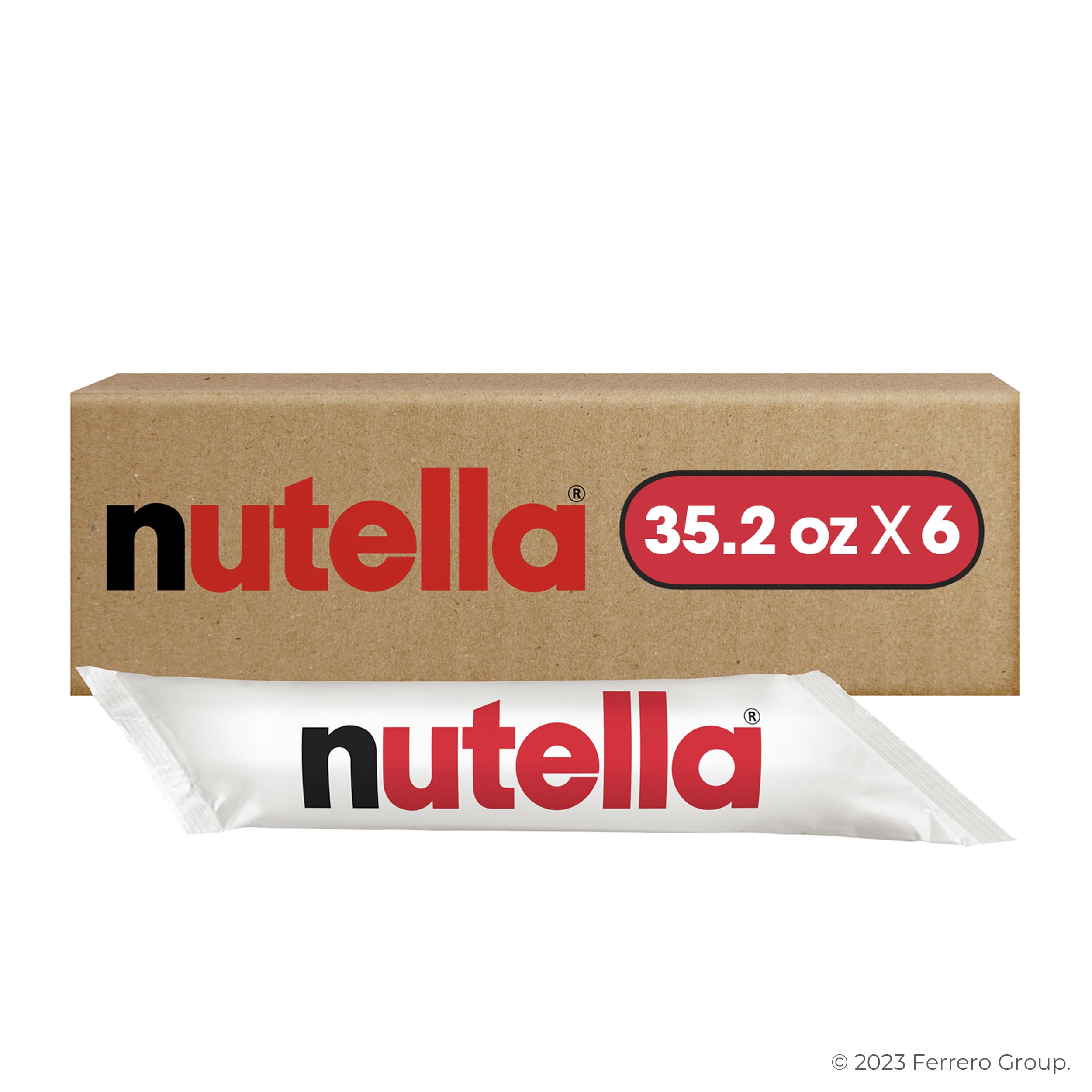 Nutella Hazelnut Spread Piping Bags - 6 Pack (211.2 oz Total) - Premium Baking Supplies for Restaurants, Bakeries & Home Chefs - Perfect for Cake Decorating, Pastry Filling & Dessert Topping