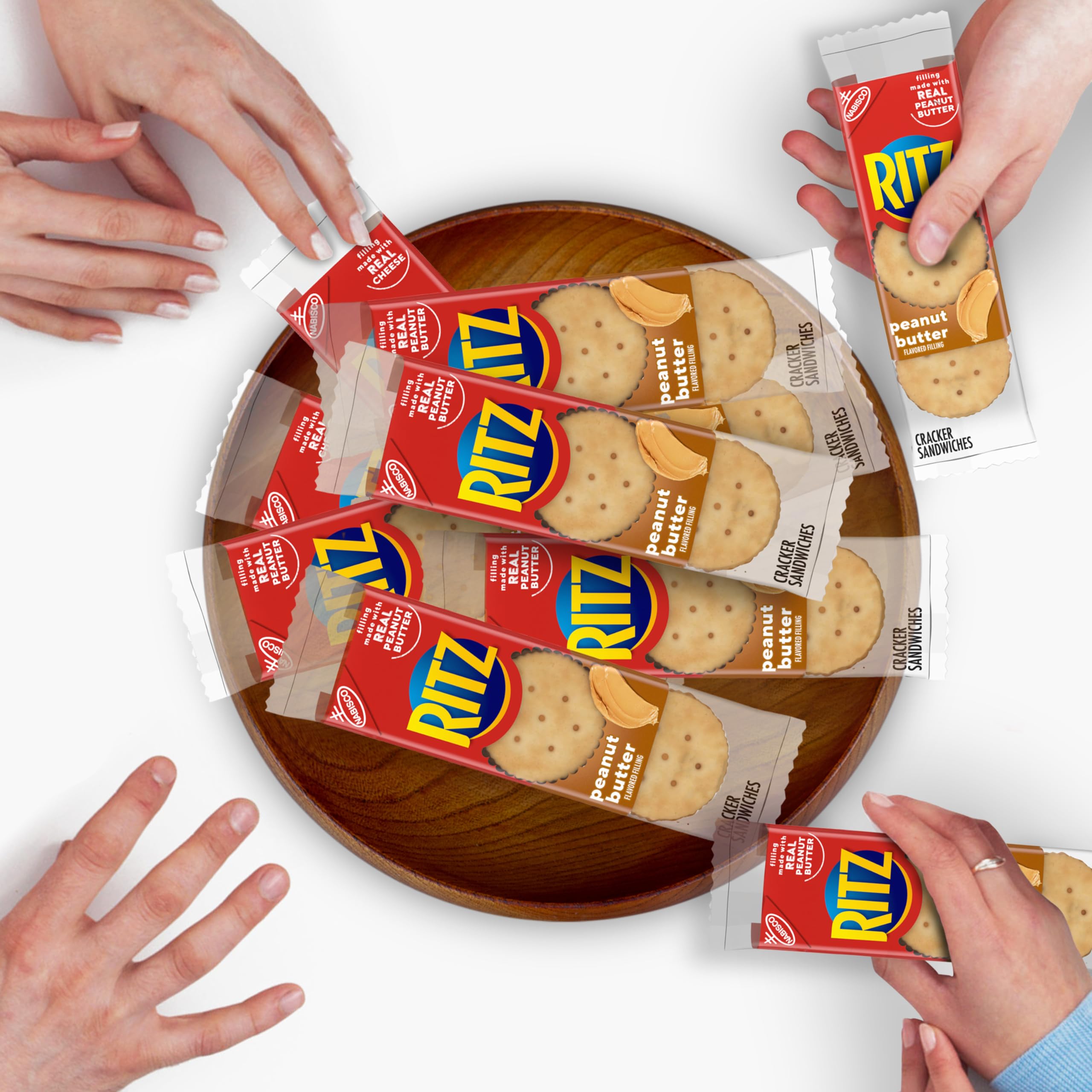 RITZ Peanut Butter Sandwich Crackers - 112 Snack Packs (14 Boxes, 6 Crackers Each) - Perfect for Lunch Boxes, Office Snacks & On-the-Go Treats