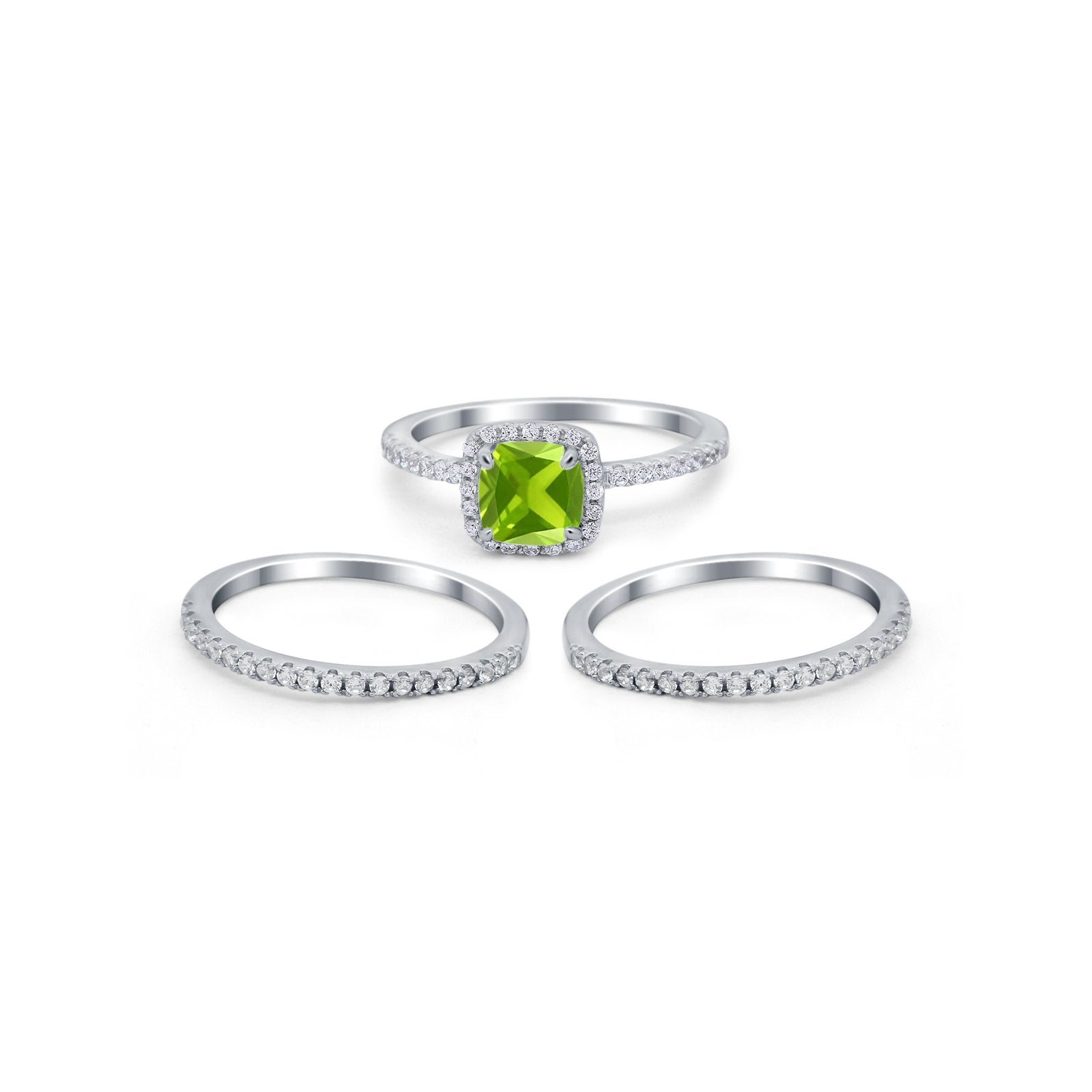 3-Piece Wedding Ring Set Round Cubic Zirconia 925 Sterling Silver Bridal Band for Women - Perfect for Engagement, Anniversary & Special Occasions