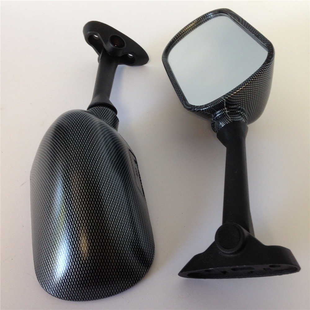 Carbon Fiber Racing Mirrors for Suzuki GSXR 1000 (2003-2006) & SV650 (2003-2006) - Lightweight OEM Style Side View Mirrors - Perfect for Motorcycle Racing, Track Days & Street Performance Upgrades