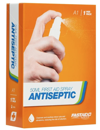 A1 Antiseptic First Aid Spray - 50ml (1 Pack) - Essential for Cuts, Scrapes & Minor Wounds - Perfect for Home, Travel & Outdoor First Aid Kits
