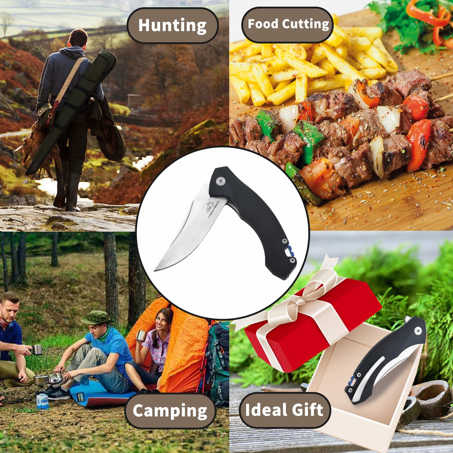 Foldable Pocket Knife (FT711) - D2 Steel 3.62