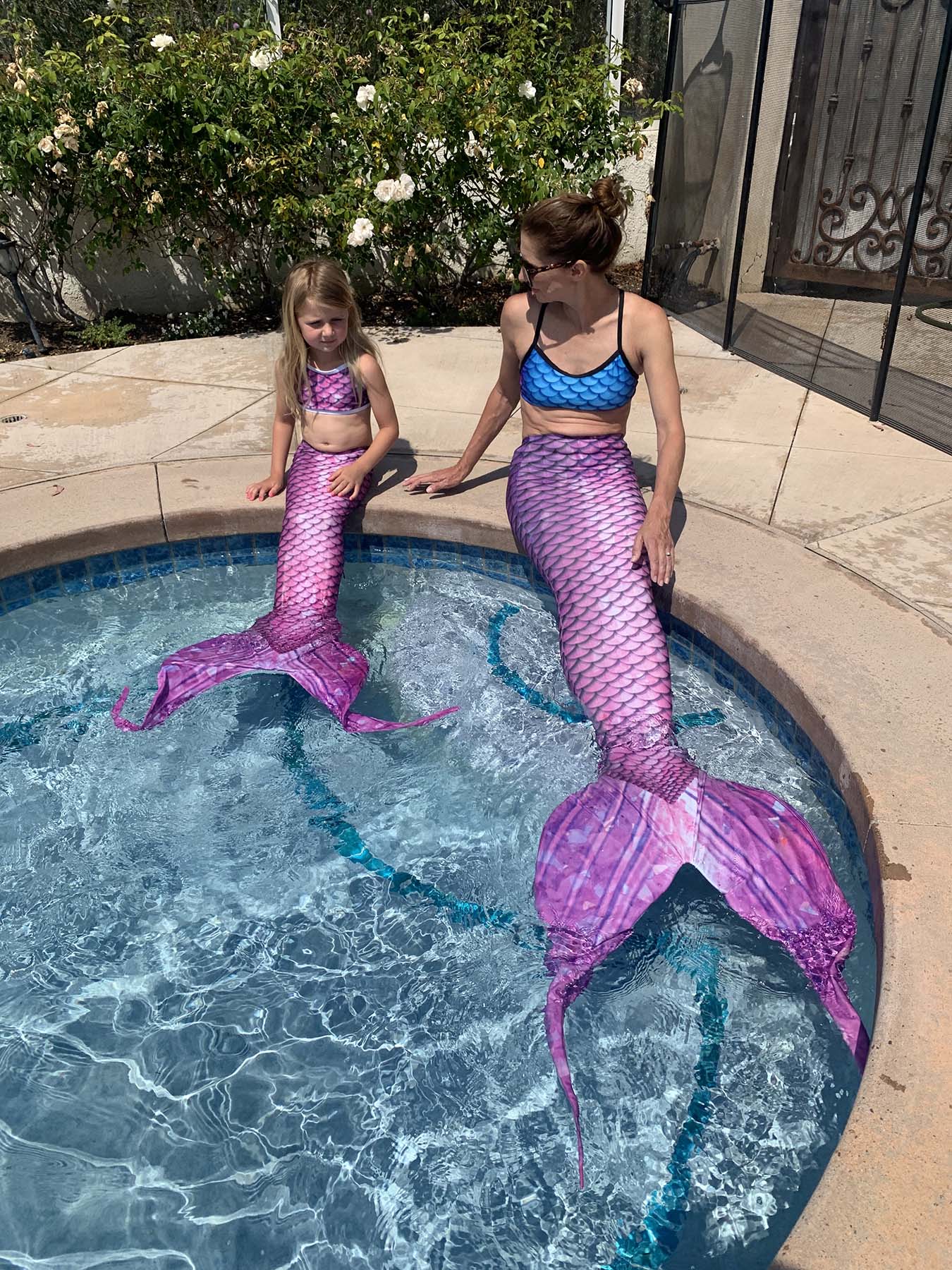 Eco-Friendly Mermaid Tail for Kids - Pink Gem Design - Perfect for Swimming, Dress-Up & Underwater Photography - In Stock Now