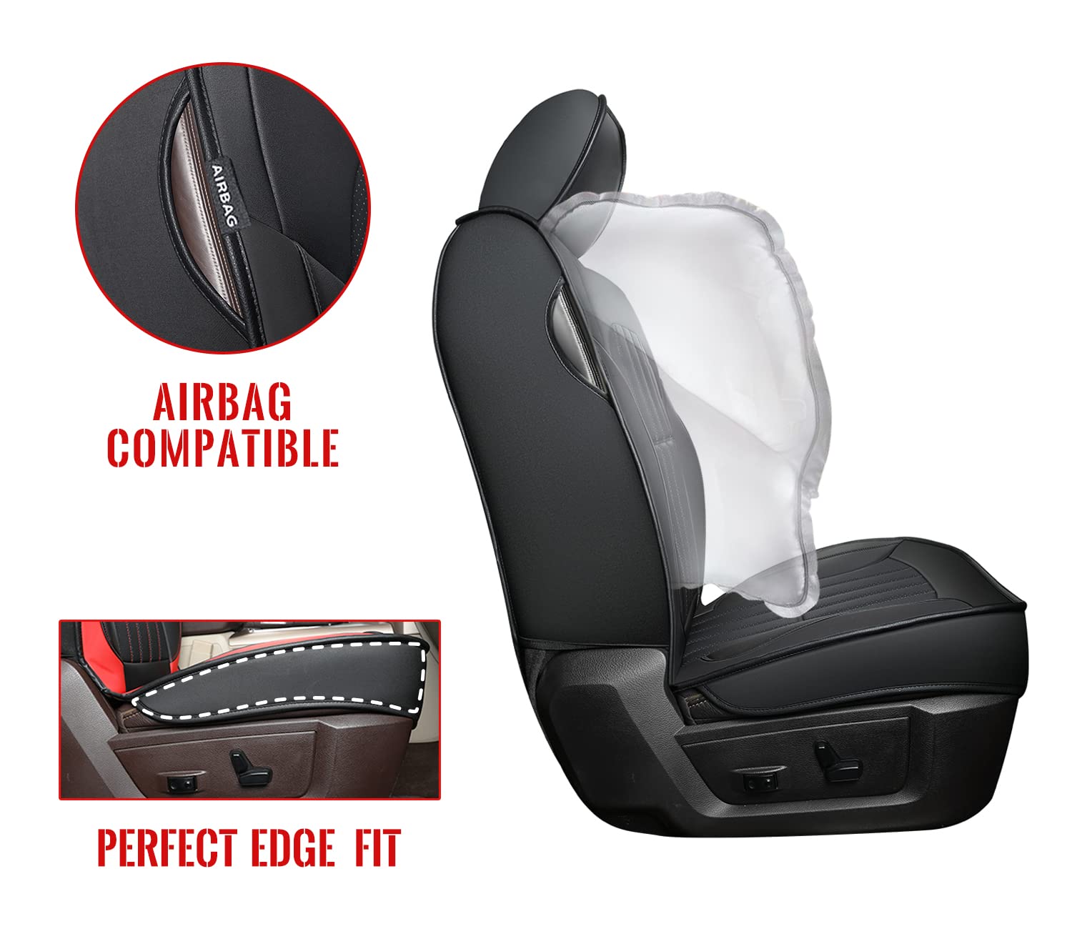 Premium Waterproof Leather Seat Covers for Dodge Ram Trucks - Custom Fit for 2002-2018 Ram 1500 & 2002-2023 Ram 2500/3500 Crew/Mega Cab - Full Set Luxury Protection - Perfect for Off-Roading, Work Trucks & Daily Commutes