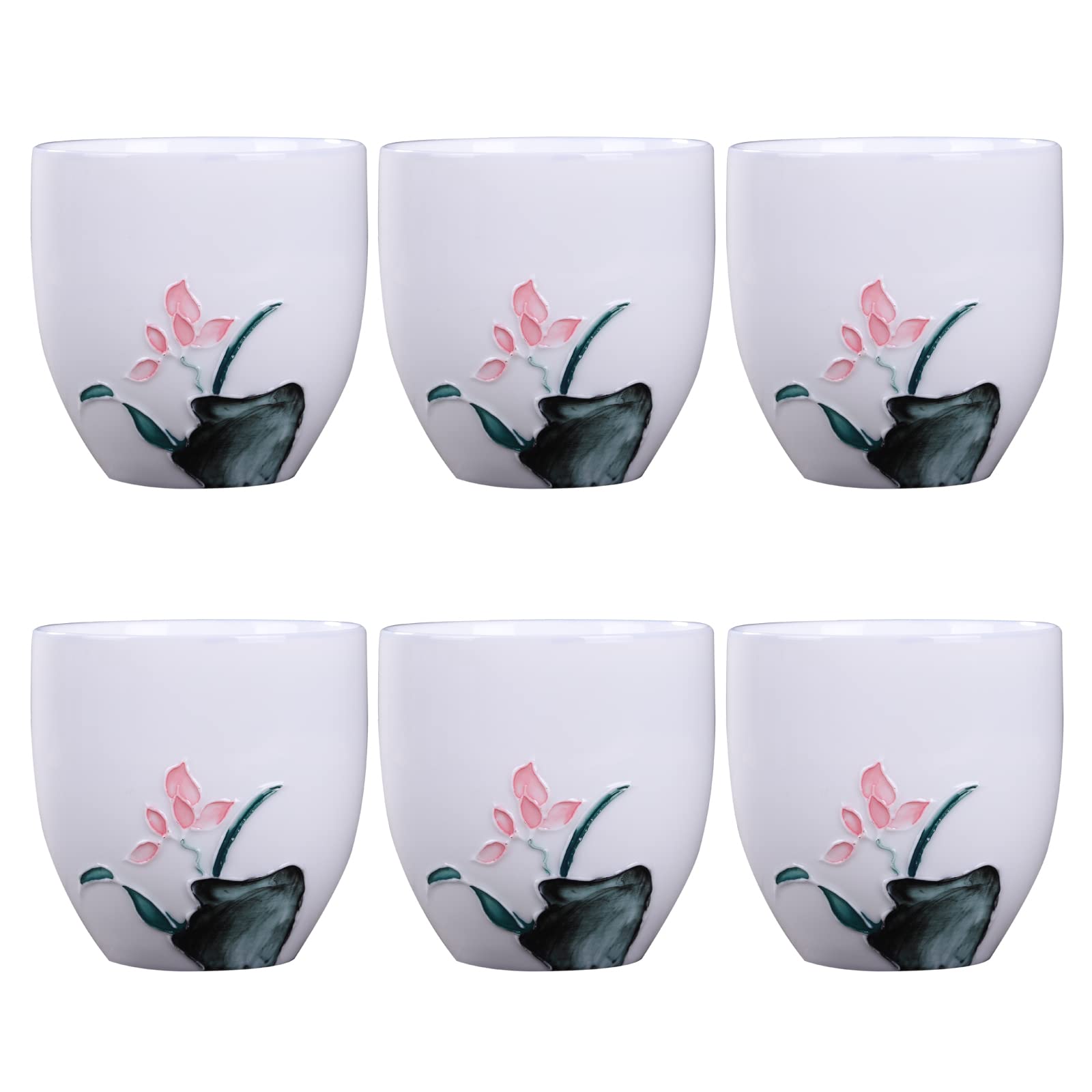 Premium 5oz Porcelain Espresso Cups Set of 6 - Mini Coffee Mugs & Demitasse Cups for Tea, Latte, Milk - Perfect for Home, Office & Cafe Use