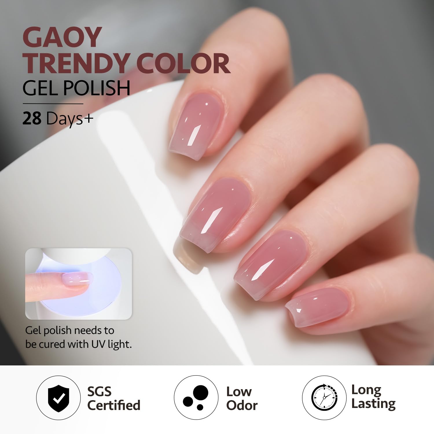 GAOY 33Pcs Jelly Gel Nail Polish Set - Sheer Pink Nude Gel Polish Kit with Glossy & Matte Top Coat, Base Coat for DIY Nail Art | Long Lasting, Non-Toxic, Salon Quality | Perfect for Home Manicures, Bridal Nails & Special Occasions