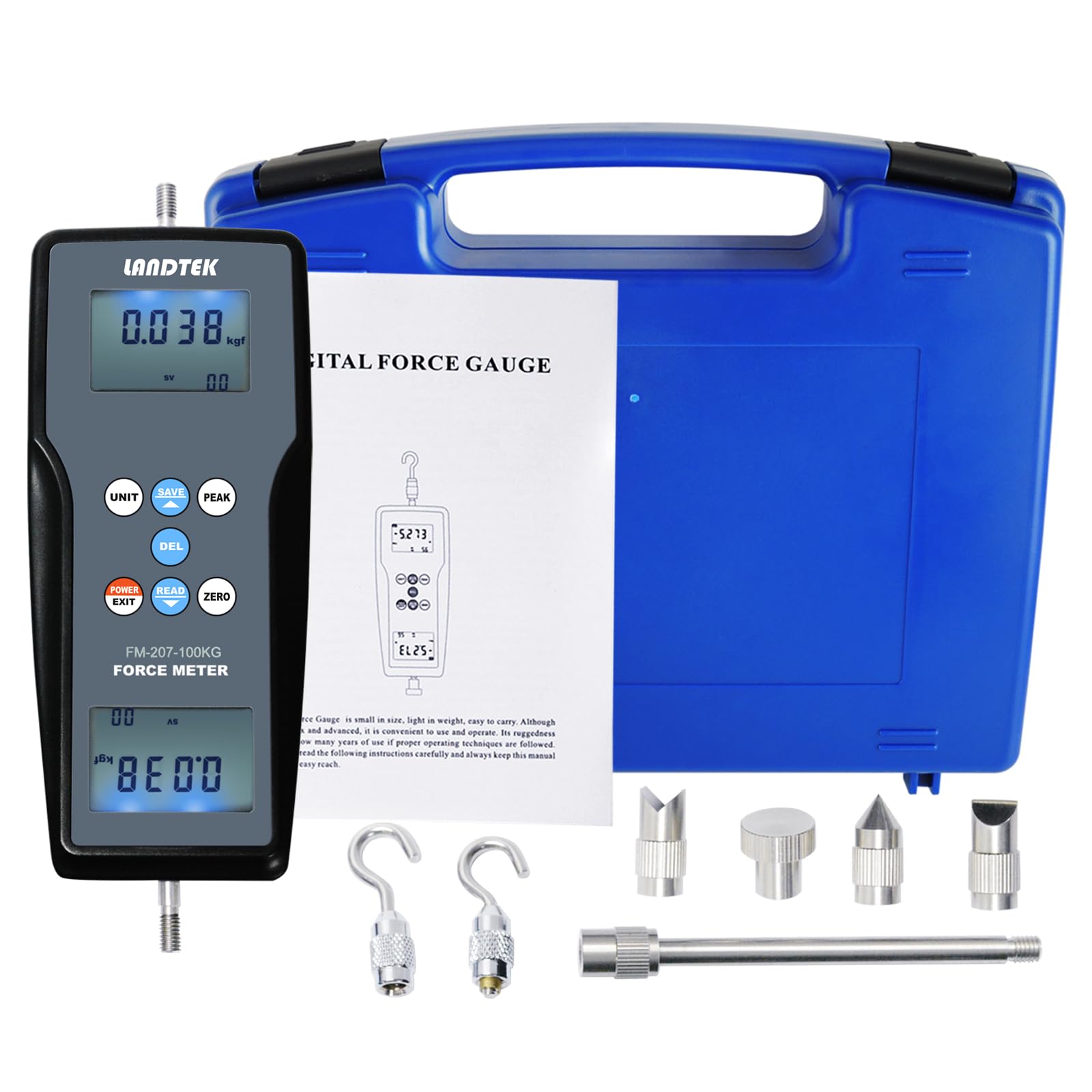 Digital Force Gauge 20K Newton Meter - High Precision Push/Pull Tester for Manufacturing, Electronics, Auto Parts (N/kg/lb/g Measurement) - Ideal for Quality Control, Material Testing & Industrial Applications