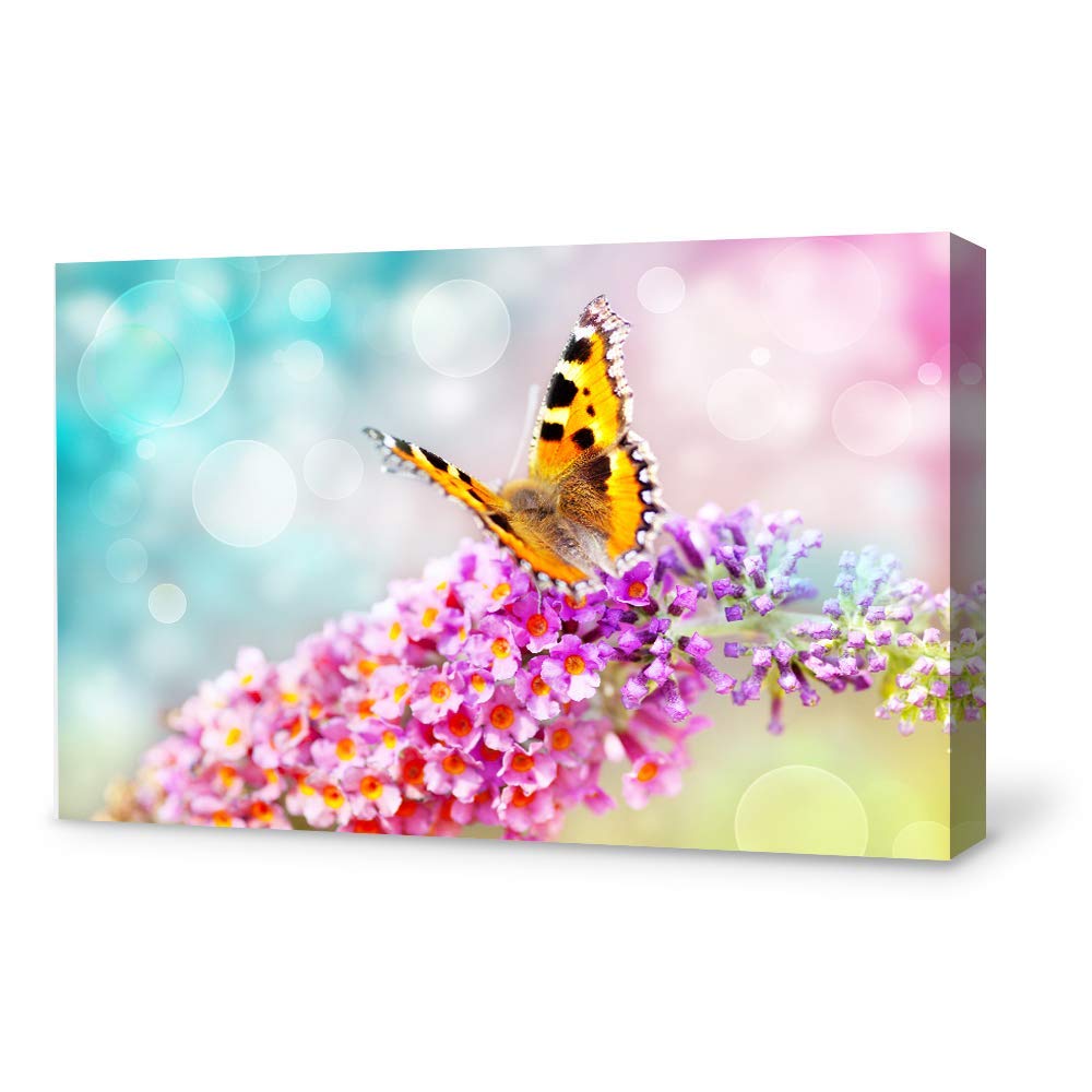 Beautiful Butterfly Giclee Canvas Wall Art - 24x36 Inches Handmade Painting for Bedroom, Living Room, Home & Office Decor - Nature Inspired Wall Decor for Modern Interiors