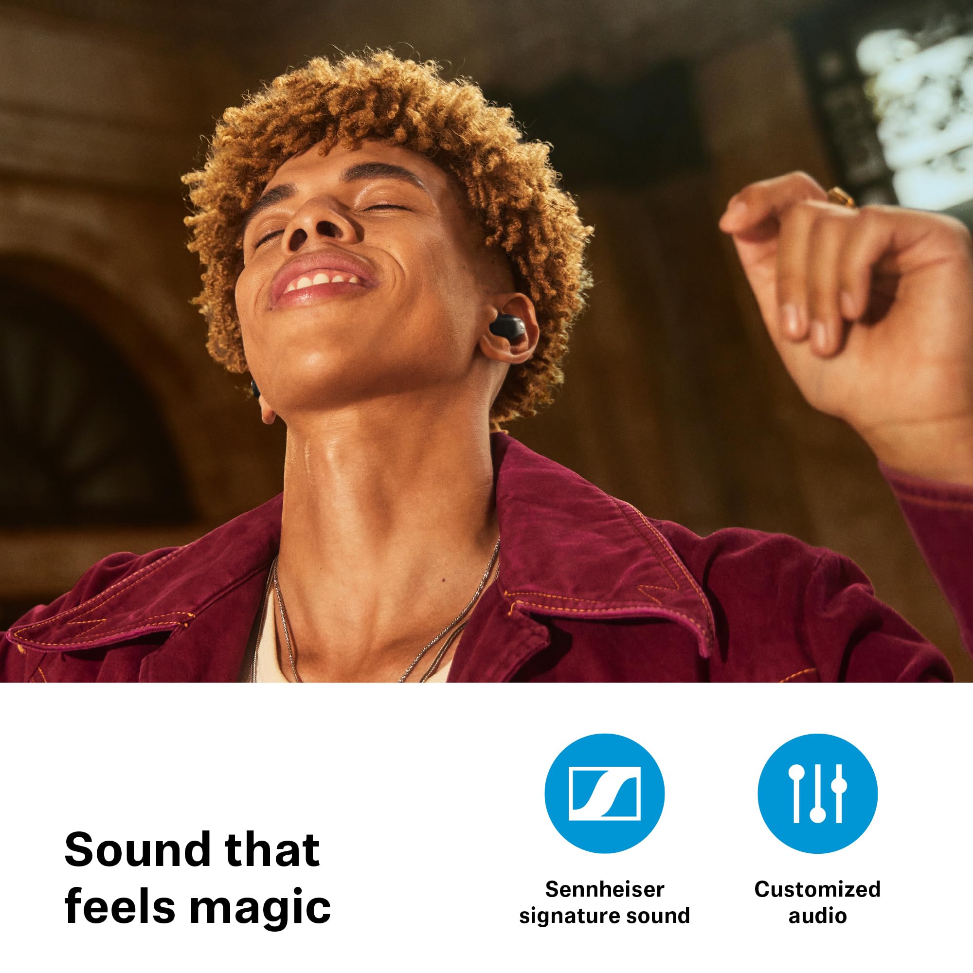 Sennheiser ACCENTUM True Wireless Earbuds with Hybrid ANC - Crystal Clear Sound, 28H Battery Life, Touch Control & Dual Mic for Calls - Ergonomic Wireless Earbuds for Gym, Running, Travel & Work (White)