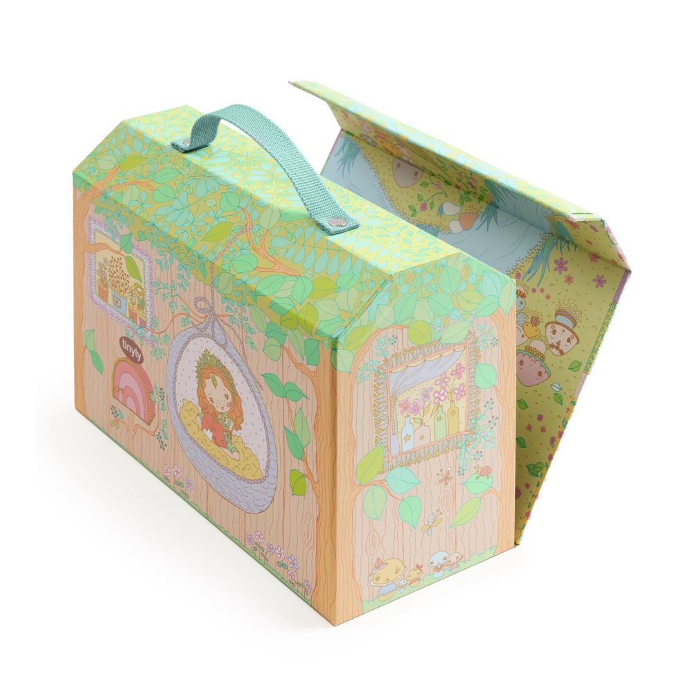 DJECO Tinyly House in the Forest - Sylvia & Fox Wooden Dollhouse Playset for Kids | Perfect for Imaginative Play & Storytelling at Home