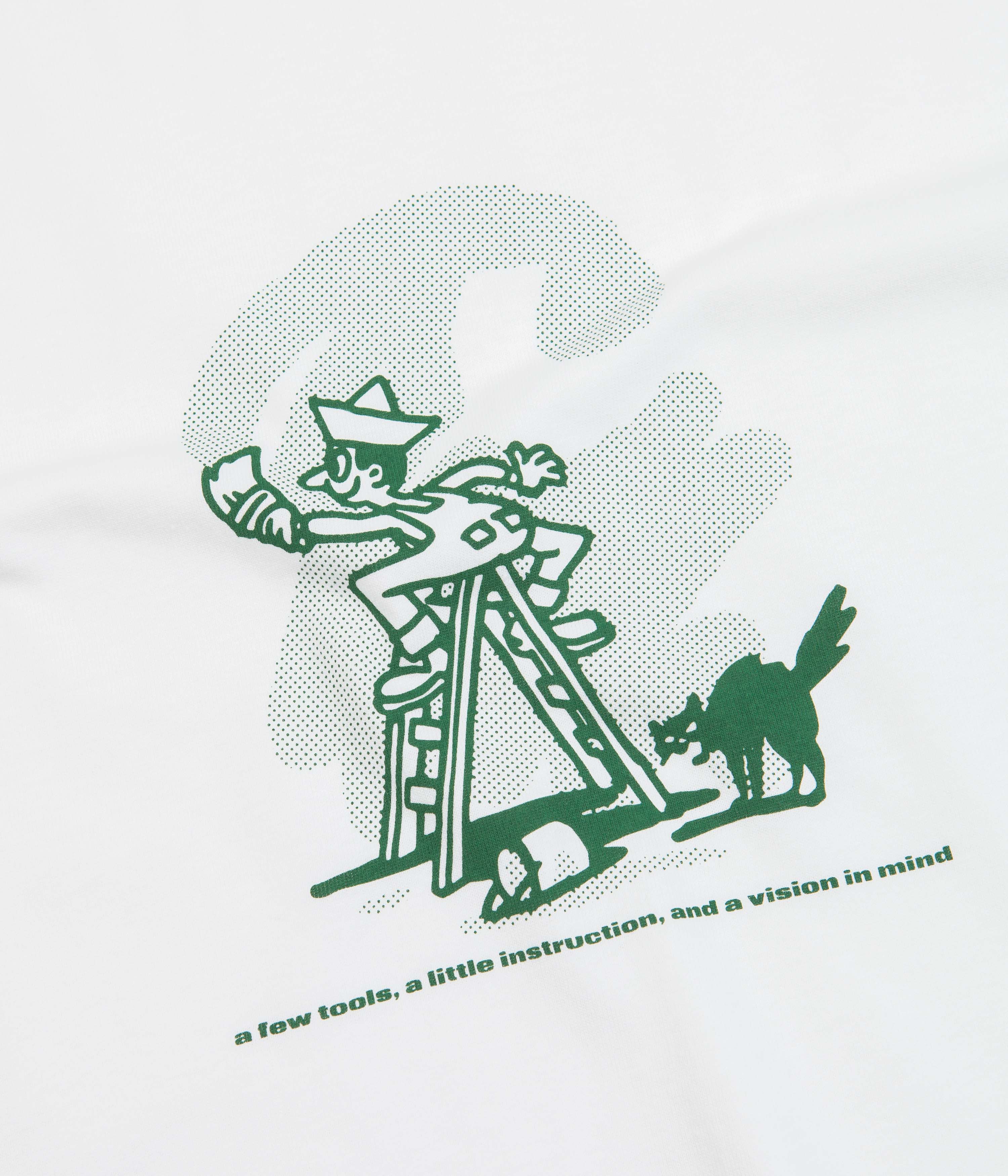 Carhartt Lucky Painter T-Shirt for Men - Comfortable Cotton Work Shirt in White/Bonsai - Perfect for Construction, Painting & Outdoor Activities