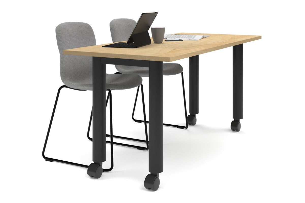 Quadro 80mm Cylinder Leg Mobile Table - 1800L x 700W Adjustable Rolling Workbench for Office, Workshop & Industrial Use