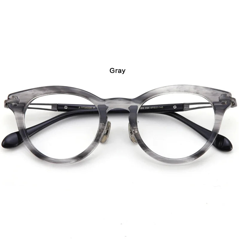 Aror Unisex Full Rim Oval Round Acetate Titanium Eyeglasses 39546 | Lightweight & Durable Frames for Men & Women | Perfect for Reading, Work & Everyday Use