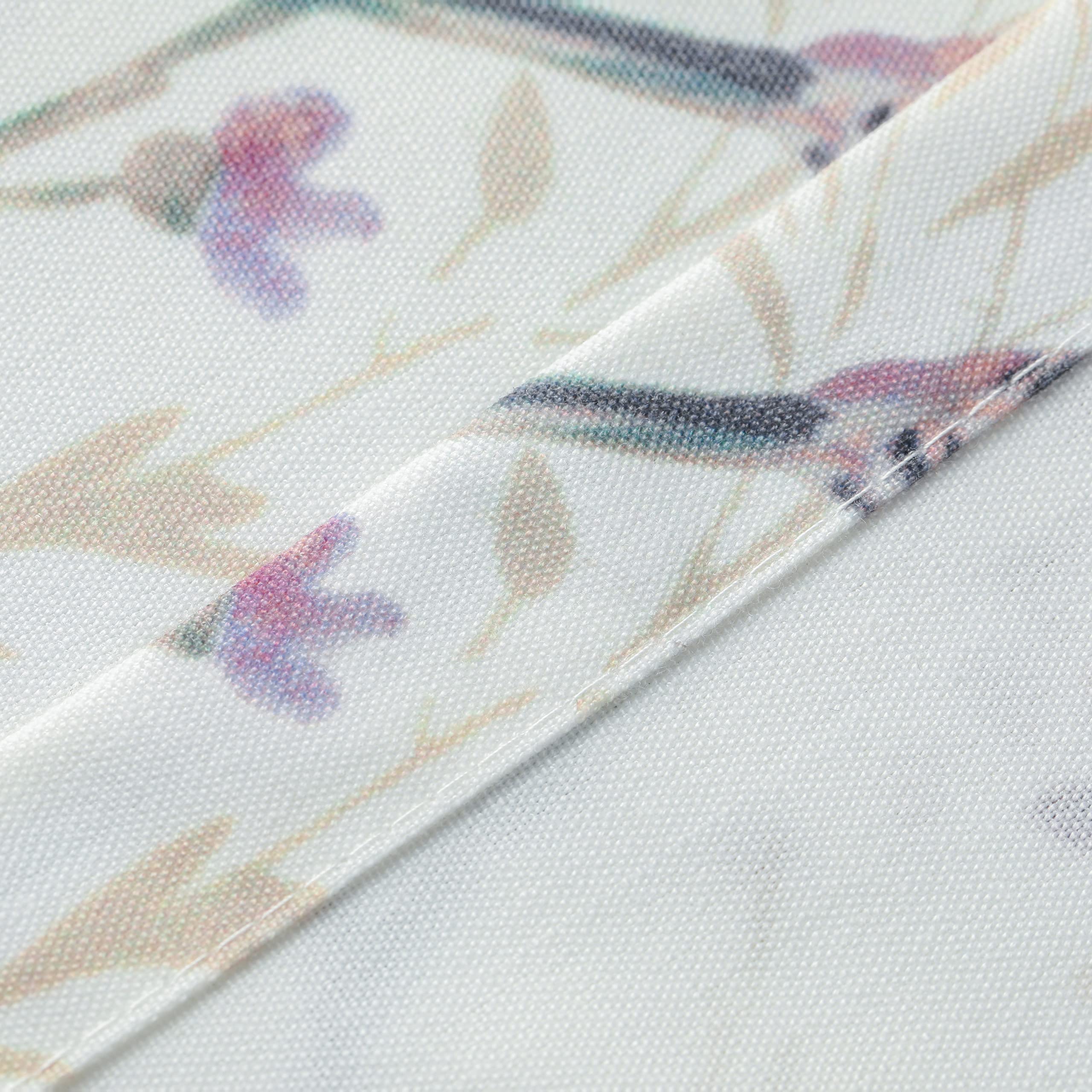 Leeva Office Curtains - Romantic Birds & Plant Print Grommet Top Window Drapes, 2 Panels (52x96 Inches, Purple) - Perfect for Office, Studio & Home Decor