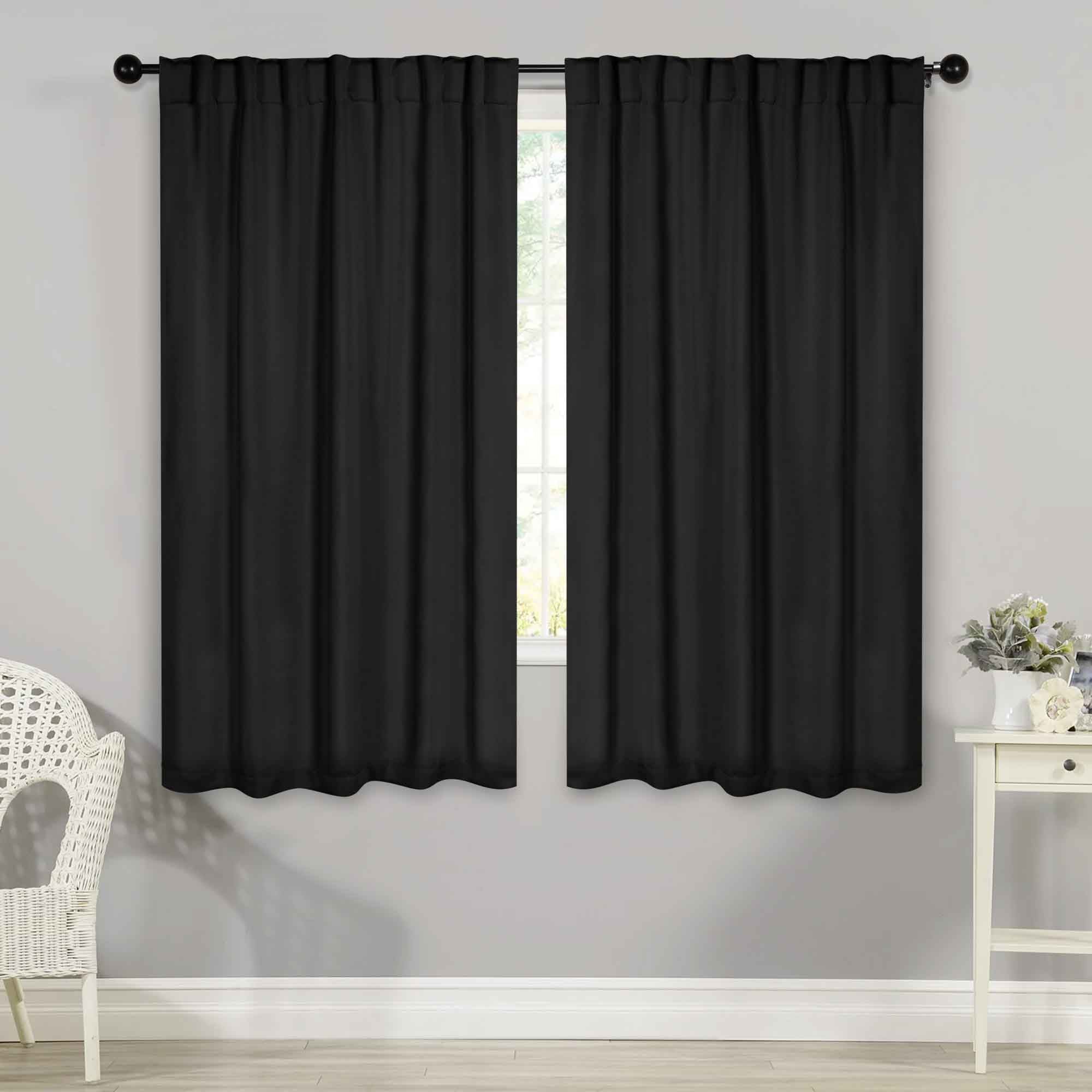 Premium Blackout Curtains for Bedroom - Thermal Insulated Room Darkening Drapes with Back Tabs (Set of 2 Panels) - Perfect for Home Theater, Nursery & Shift Workers