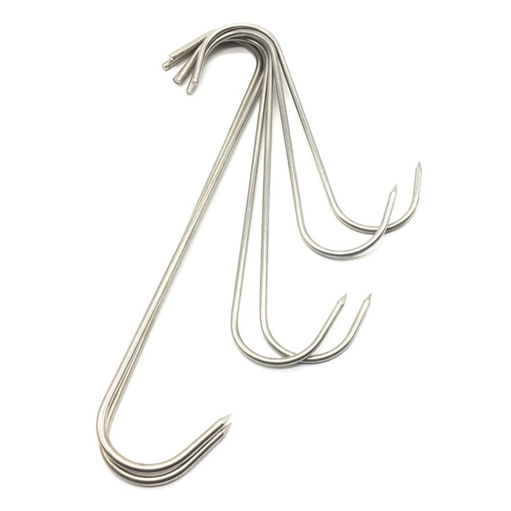 Stainless Steel S Hooks for Roast Duck & Bacon - 19cm (10 Pack)