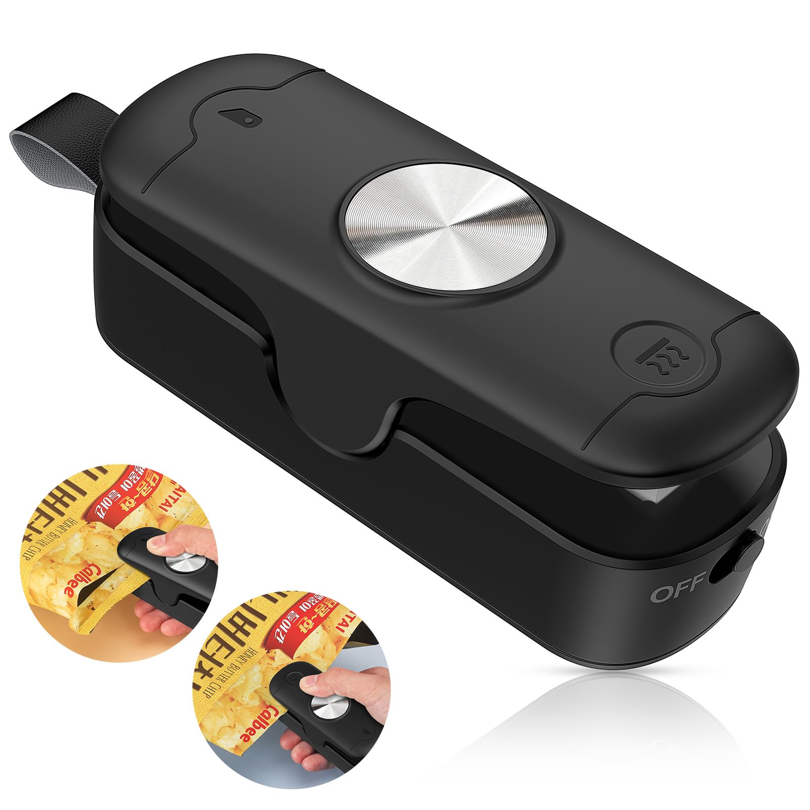 2 in 1 Mini Bag Sealer Heat Sealer and Cutter - Portable Food Storage Solution for Snacks, Candies, Chips | Battery Included | Perfect for Kitchen, Travel, and Picnics