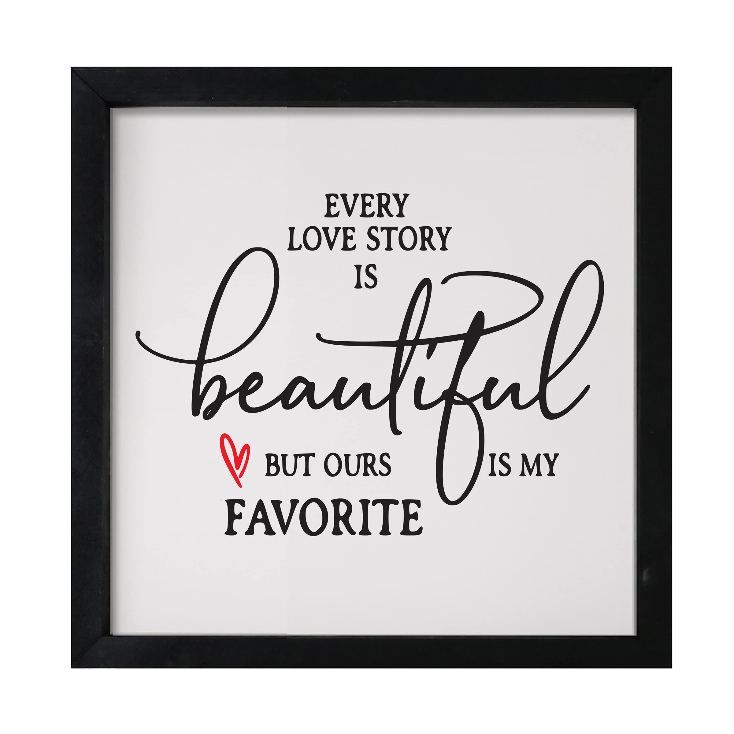LifeSong Milestones Custom Inspirational Wooden Wall Art - 7x7 Framed Shadow Box with Funny Modern Quotes, Perfect for Home Decor, Wedding Gift & Nursery Wall Hanging (Black)