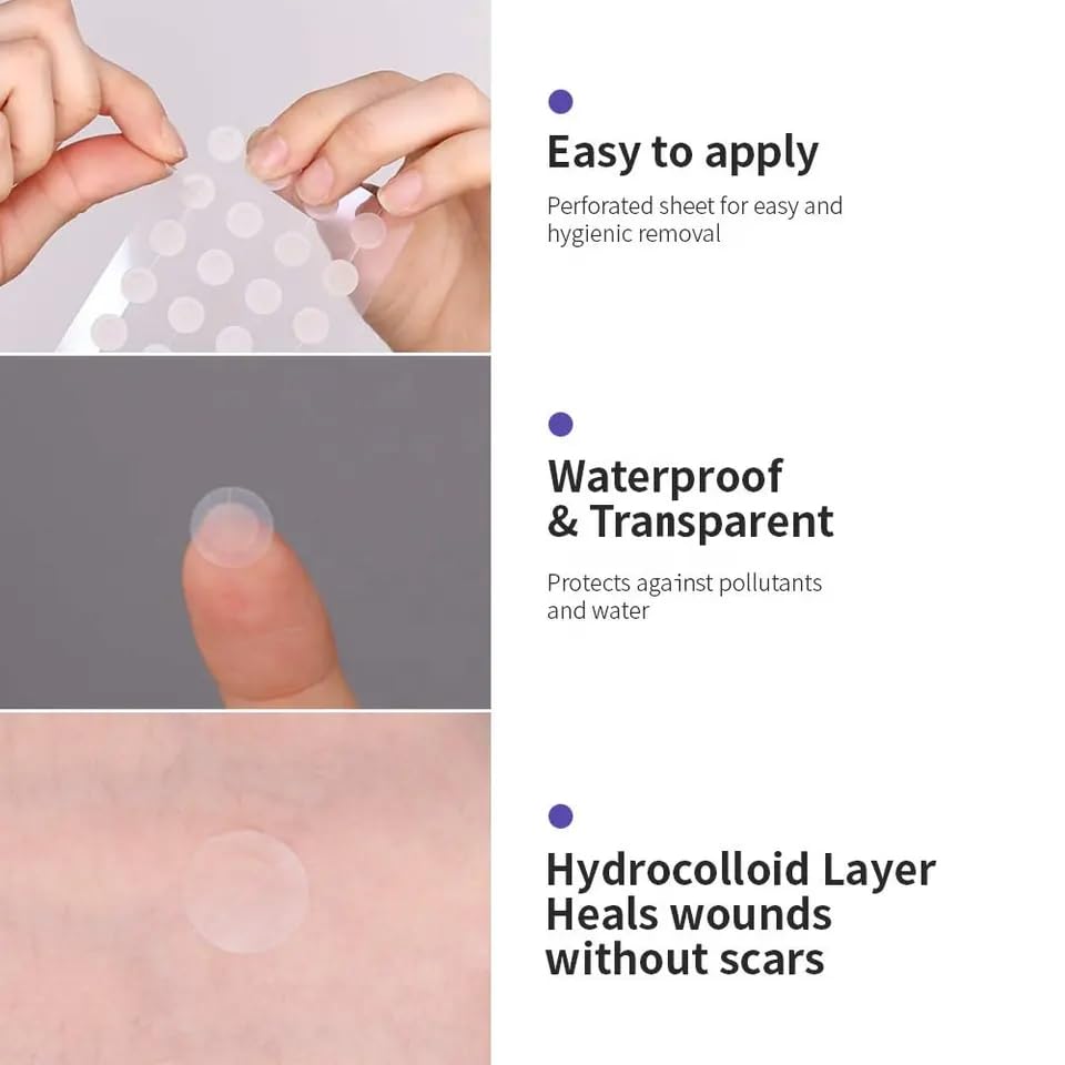 Tristar Beauty Miracle Acne and Pimple Cover Patches - 24 Count Invisible Spot Treatment for Face, Fast Healing, Oil Absorbing - Perfect for Overnight Use, Travel, and Daily Skincare Routine