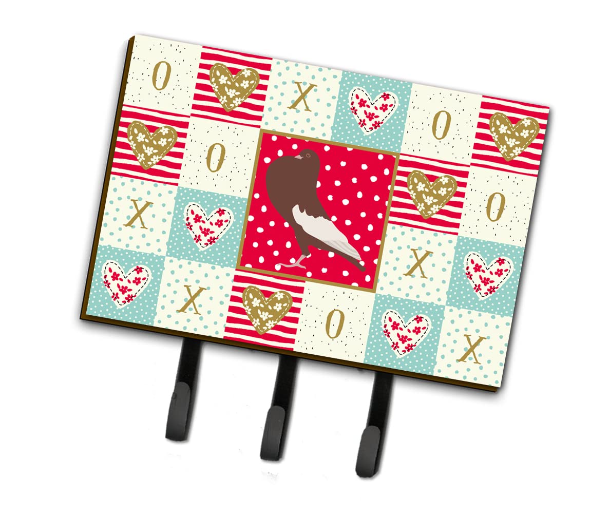 Caroline's Treasures English Pouter Pigeon Themed Decorative Wall Hooks - Colorful Key Holder & Leash Organizer for Home Entryway, Kitchen, or Bedroom Decor