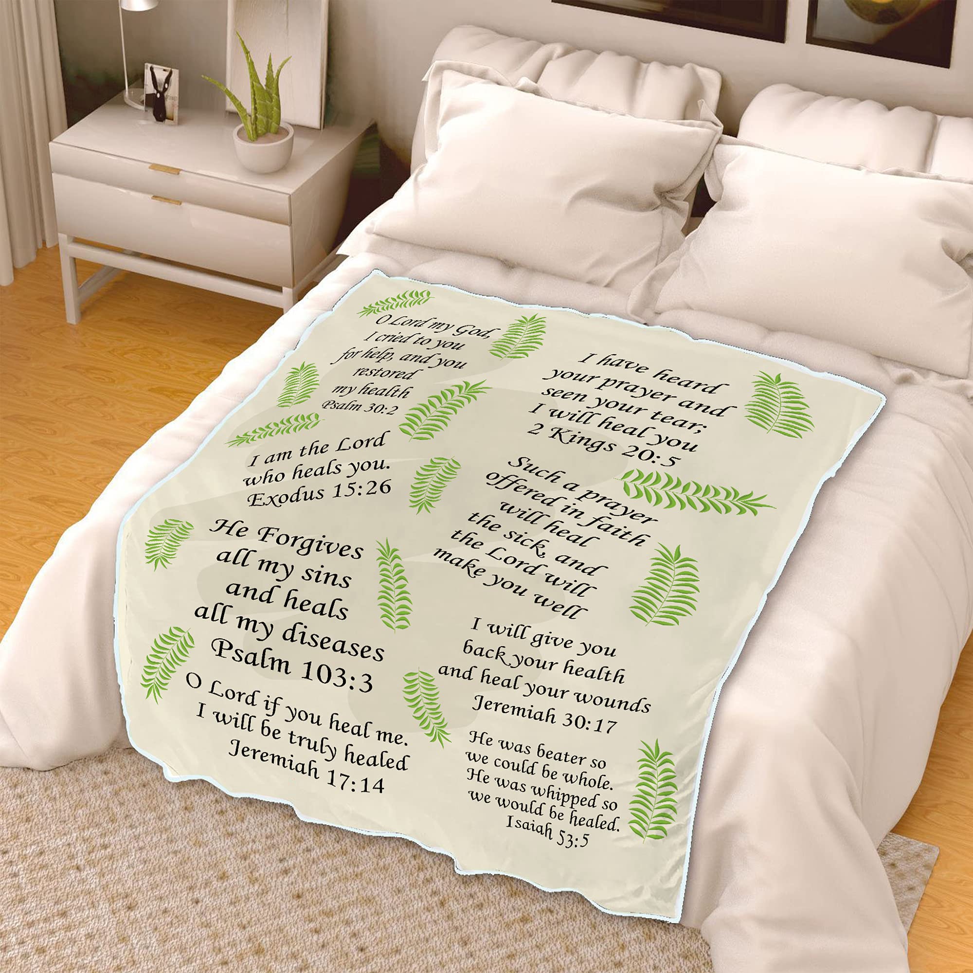 Personalized Christian Blanket with Name - Inspirational Bible Verse Gift for Women, Prayer & Comfort