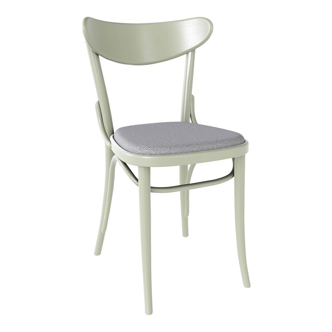 Stylish Banana Side Chair with Upholstered Seat & Beech Pigment Frame - Perfect for Dining Rooms, Kitchens, and Small Spaces