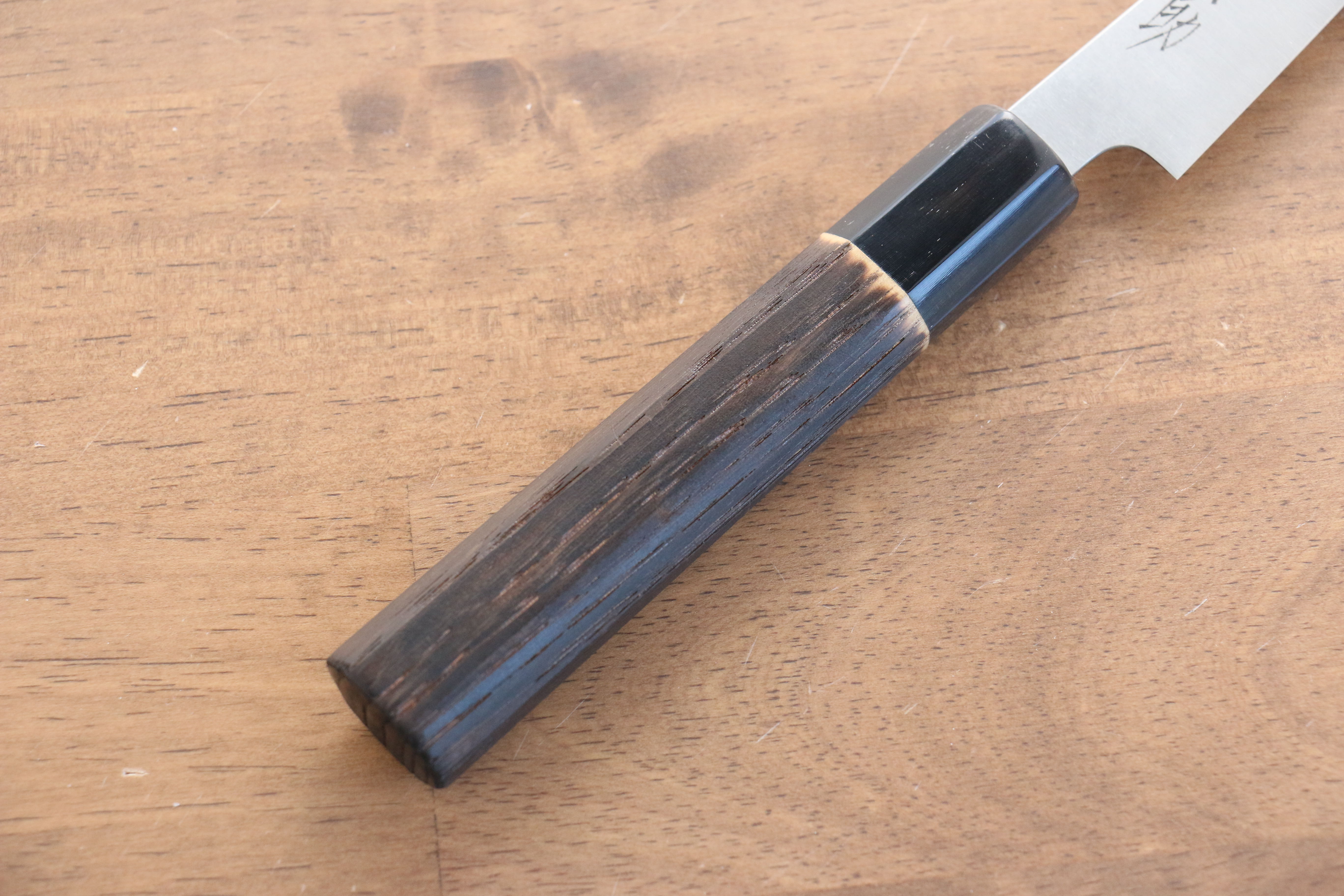 Seisuke Swedish Steel Petty Utility Knife 120mm - Burned Chestnut Handle - Perfect for Home Cooking, Slicing Fruits & Vegetables, and Professional Chef Use