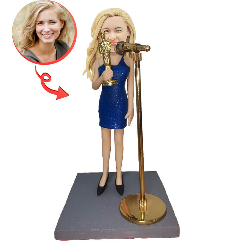 Custom Prize Winner Award Speech Bobblehead - Personalized Trophy Figurine for Sports, Academic & Corporate Achievements - Perfect for Office Decor, Retirement Gifts & Award Ceremonies