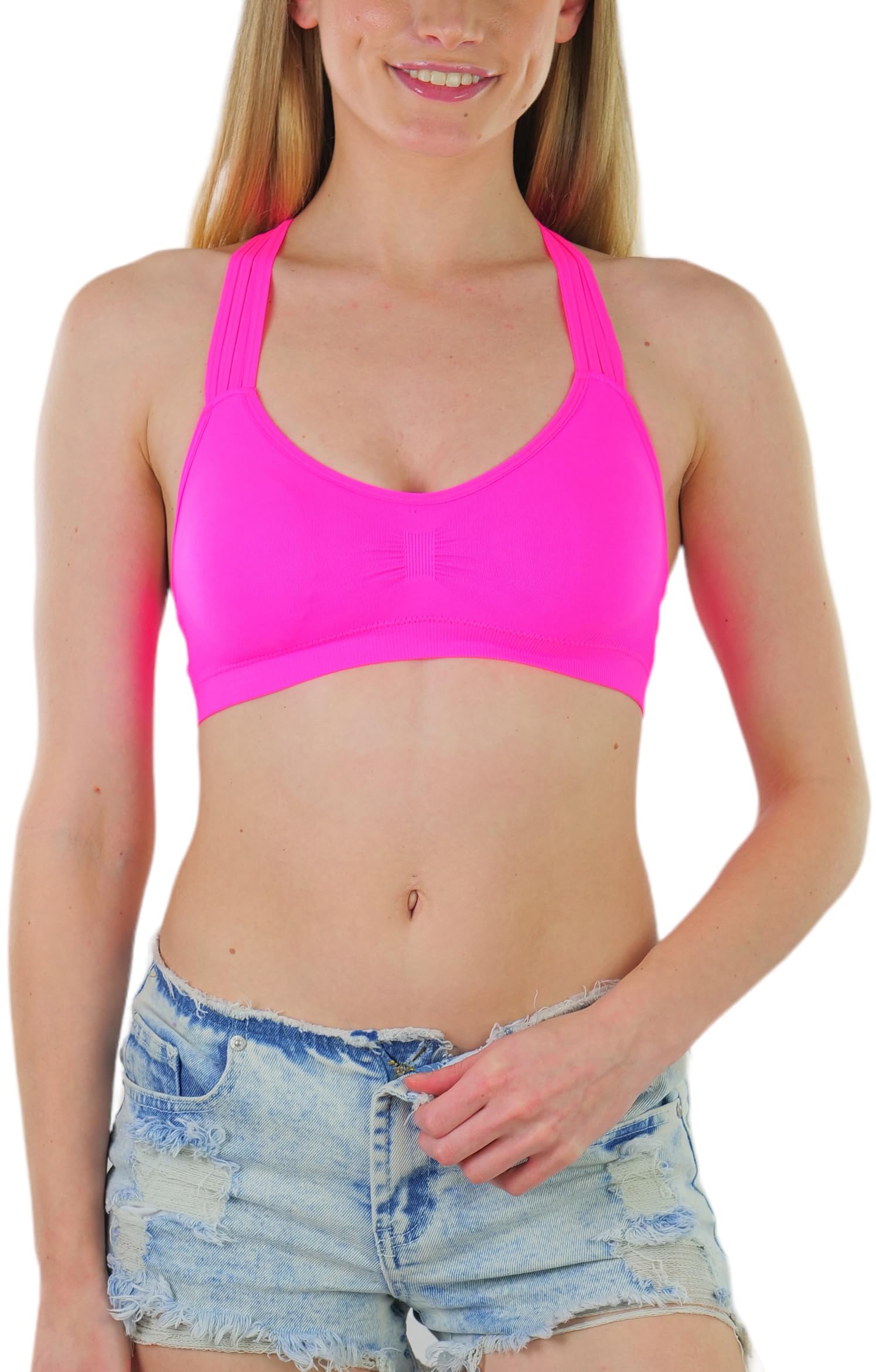 ToBeInStyle Women's Seamless Wire-Free Sports Bras & Bralettes - Supportive, Comfortable for Yoga, Running, Gym & Everyday Wear