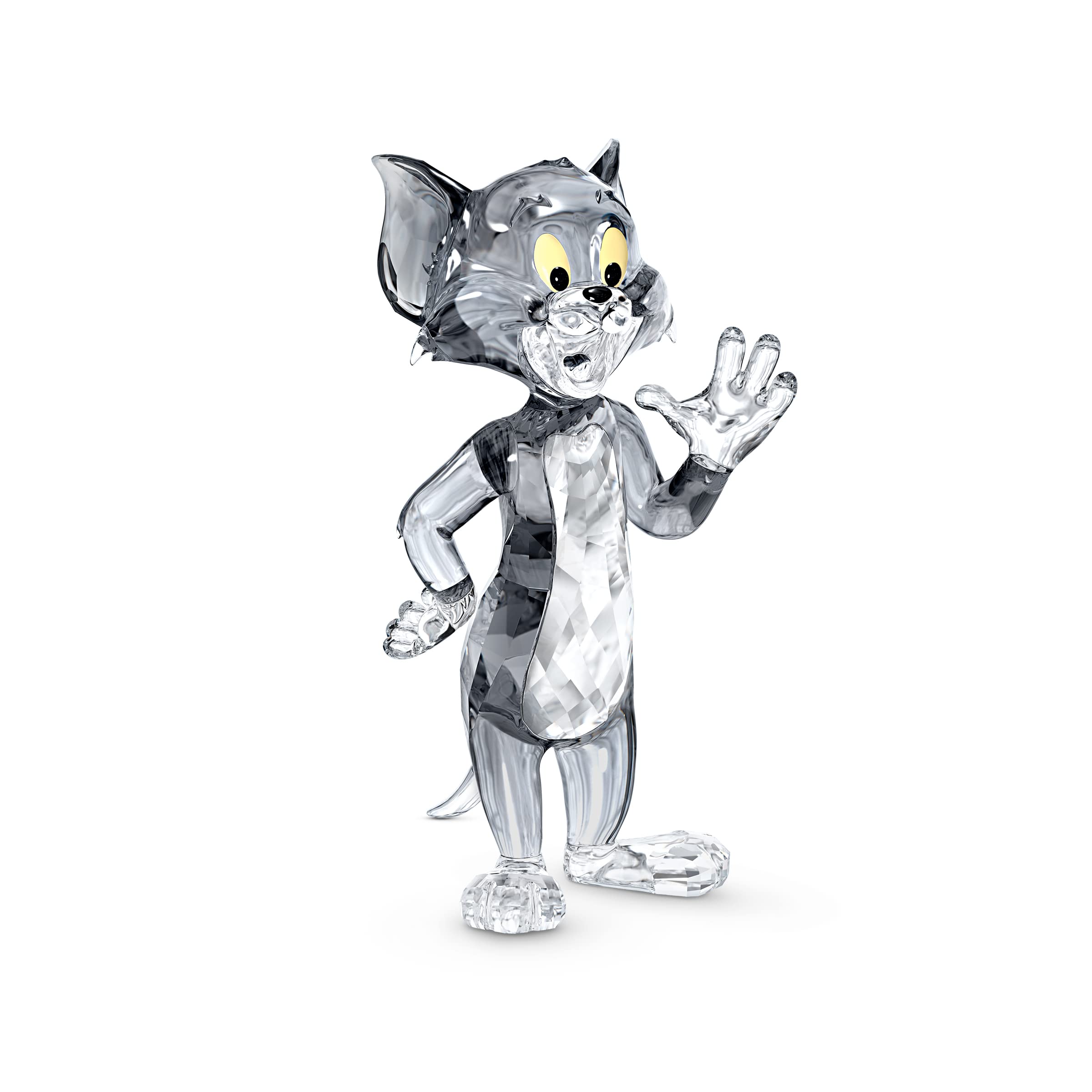 Swarovski Tom & Jerry Crystal Figurine - Gray & Clear Crystals with Yellow & Black Accents | Collectible Disney-Inspired Home Decor for Display Cabinets, Gift for Cartoon Lovers
