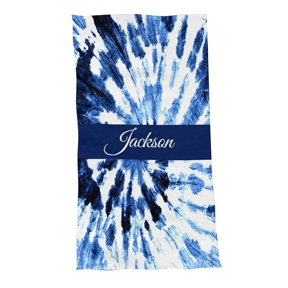 Custom Tie Dye Beach Towels with Name - Personalized Beach Towel for Adults | Soft & Absorbent Quick-Dry Towel for Pool, Beach, Yoga & Travel