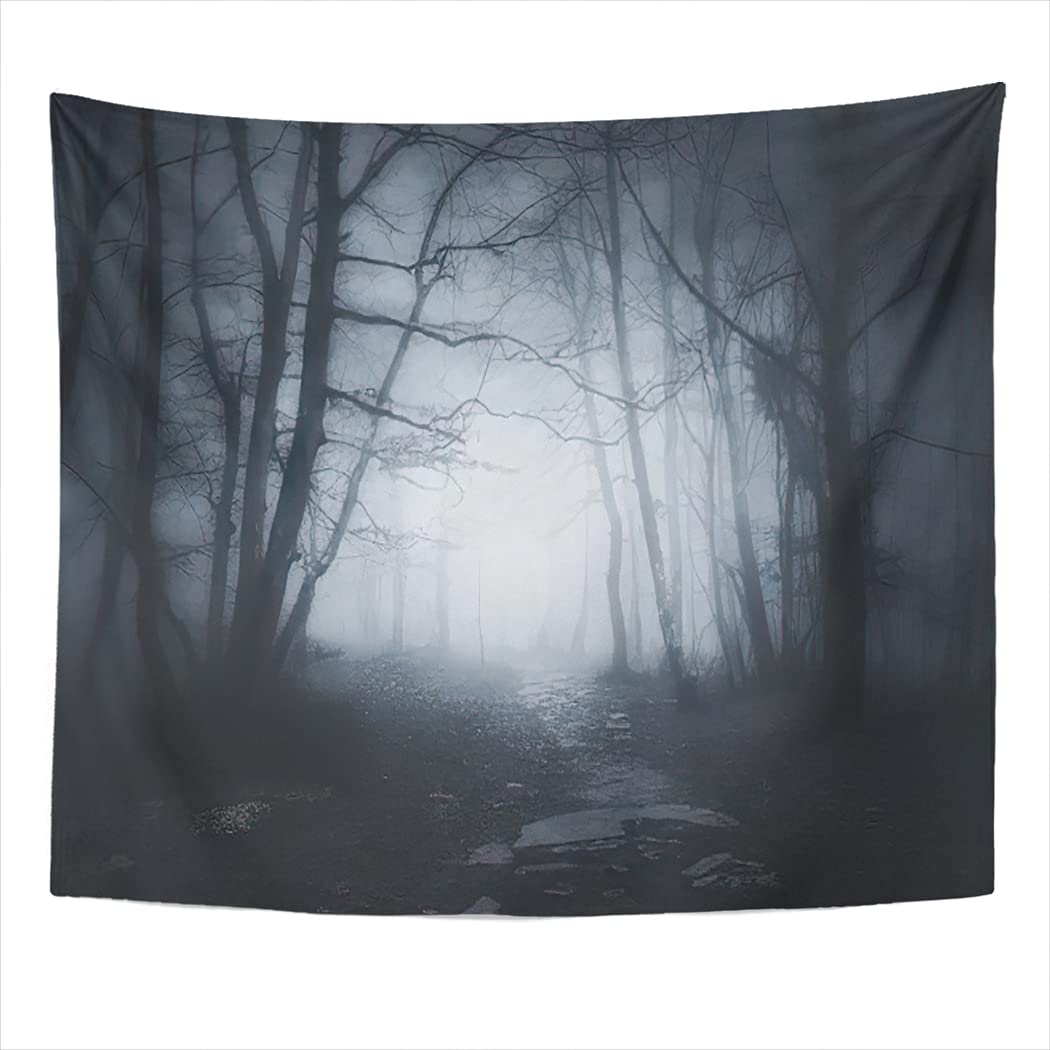 Haunted Woods Halloween Tapestry - Dark Scary Forest Ghost Tree Wall Hanging Decor 60x80 Inch for Bedroom, Living Room, Outdoor - Perfect for Halloween Party Decorations & Spooky Home Atmosphere