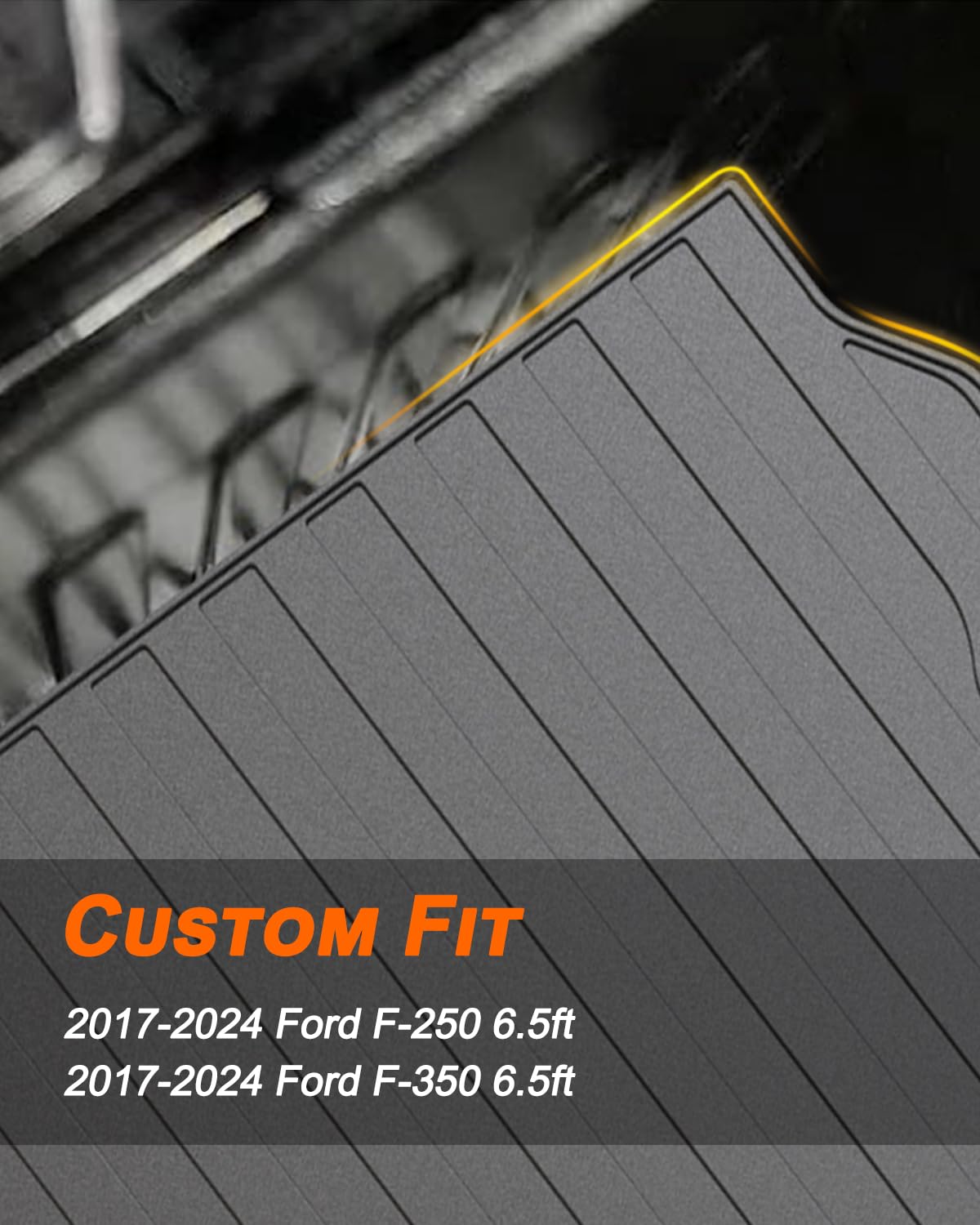 MIROZO Heavy Duty Truck Bed Mat - Custom Fit for 2017-2024 Ford F250 & F350 Crew Cab 6.5 Ft Bed | All-Weather, Non-Slip Pickup Truck Cargo Liner | Perfect for Hauling, Camping & Work Site Protection
