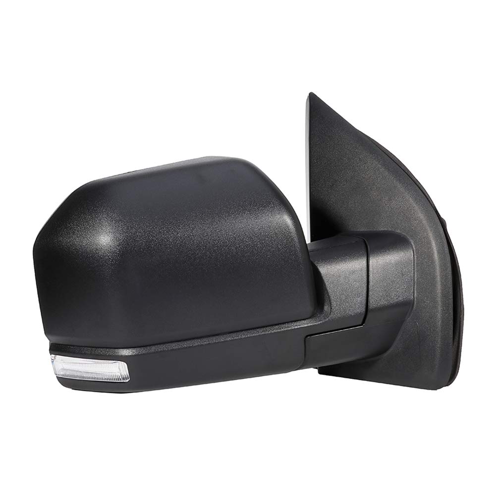 2015-2019 Ford F150 Power Adjustable Heated Towing Mirrors with Turn Signal - Black Housing Manual Folding & Telescoping Pair (Left & Right) - Perfect for Truck Towing, Highway Driving & Enhanced Visibility