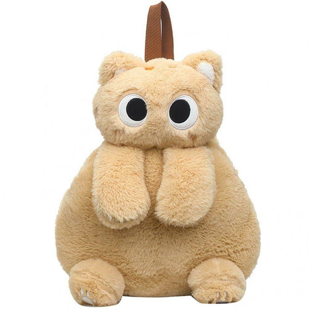 Cute Plush Cat Backpack for Girls - Adjustable Strap Fluffy Animal Shoulder Bag | Kids Cartoon Travel Backpack for School, Outings & Cosplay