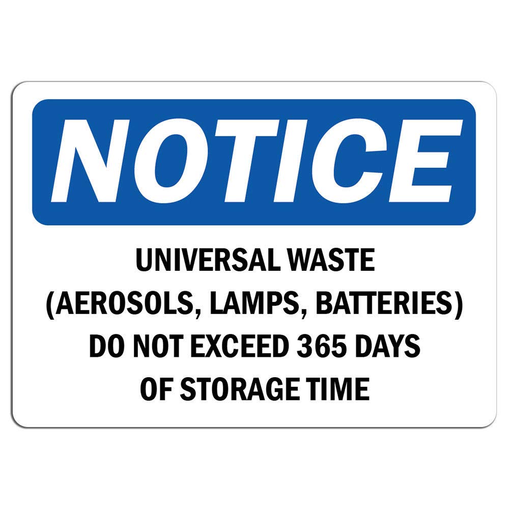 Universal Waste Sign for Aerosols, Lamps & Batteries - 8