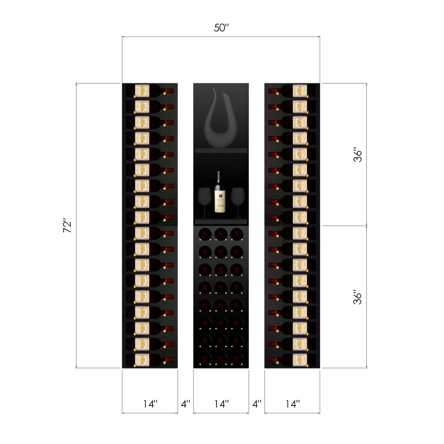 Blue Grouse THE SHOW VINdustry Wine Wall - Premium Wine Display Rack for Home, Bar, Restaurant & Wine Cellar Organization