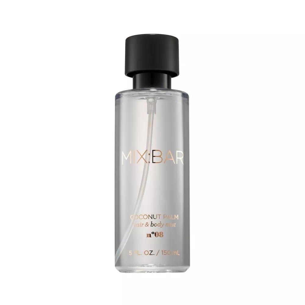 Mixbar Coconut Palm Hair & Body Mist - Vegan, Cruelty-Free Fragrance Spray for Women | 5 fl oz | Lightweight Hydrating Body & Hair Perfume | Perfect for Beach Days, Summer Vacations & Everyday Wear