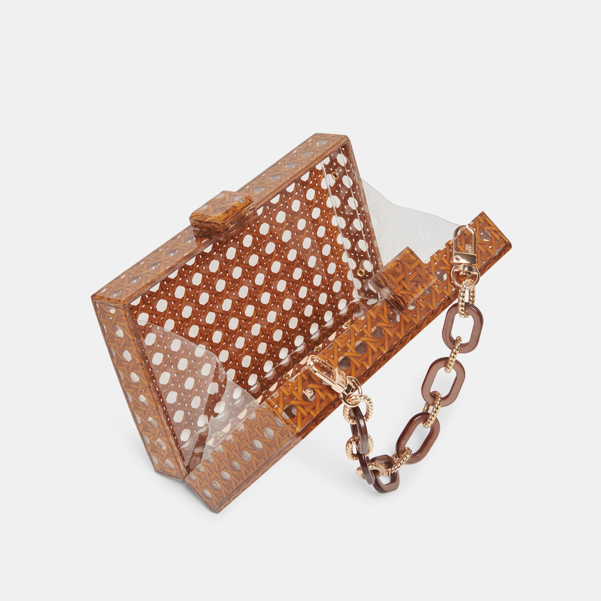 Vintage Brown Multi-Cane Clutch Purse - Stylish Handbag for Women, Perfect for Evening Parties, Weddings & Special Occasions