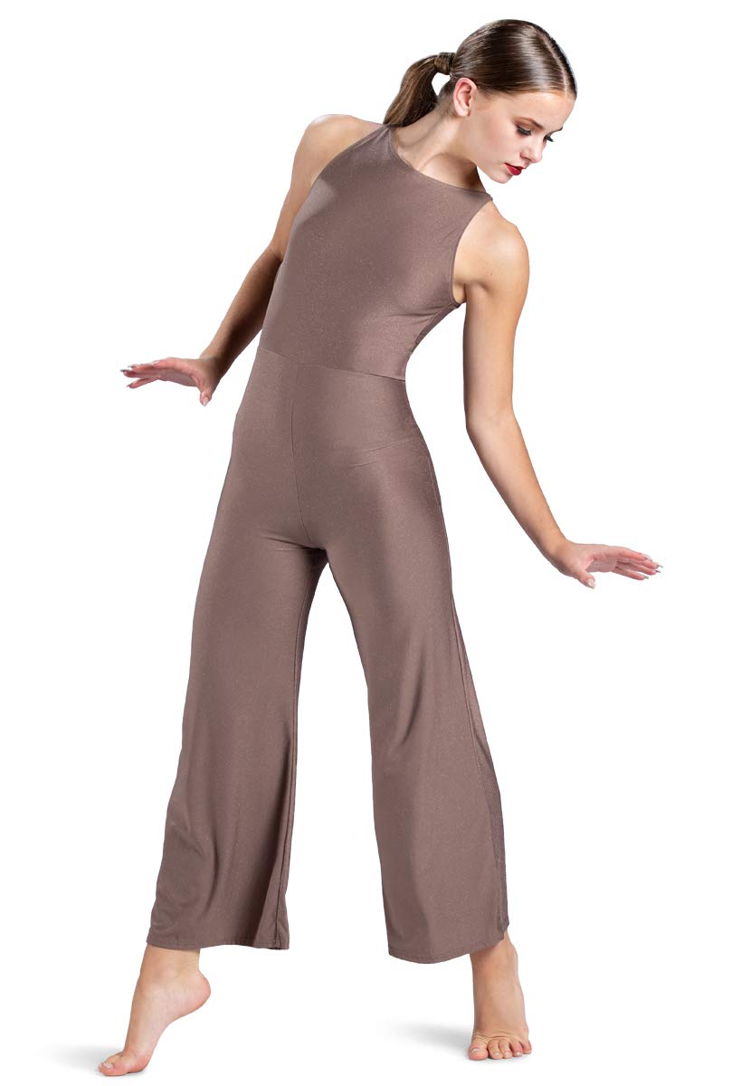 Balera Women's Metallic Matte Jersey Tank Wide Leg Jumpsuit - Dancewear for Jazz, Ballet & Performance - Comfortable Stretchy Fabric for Rehearsals & Stage Shows