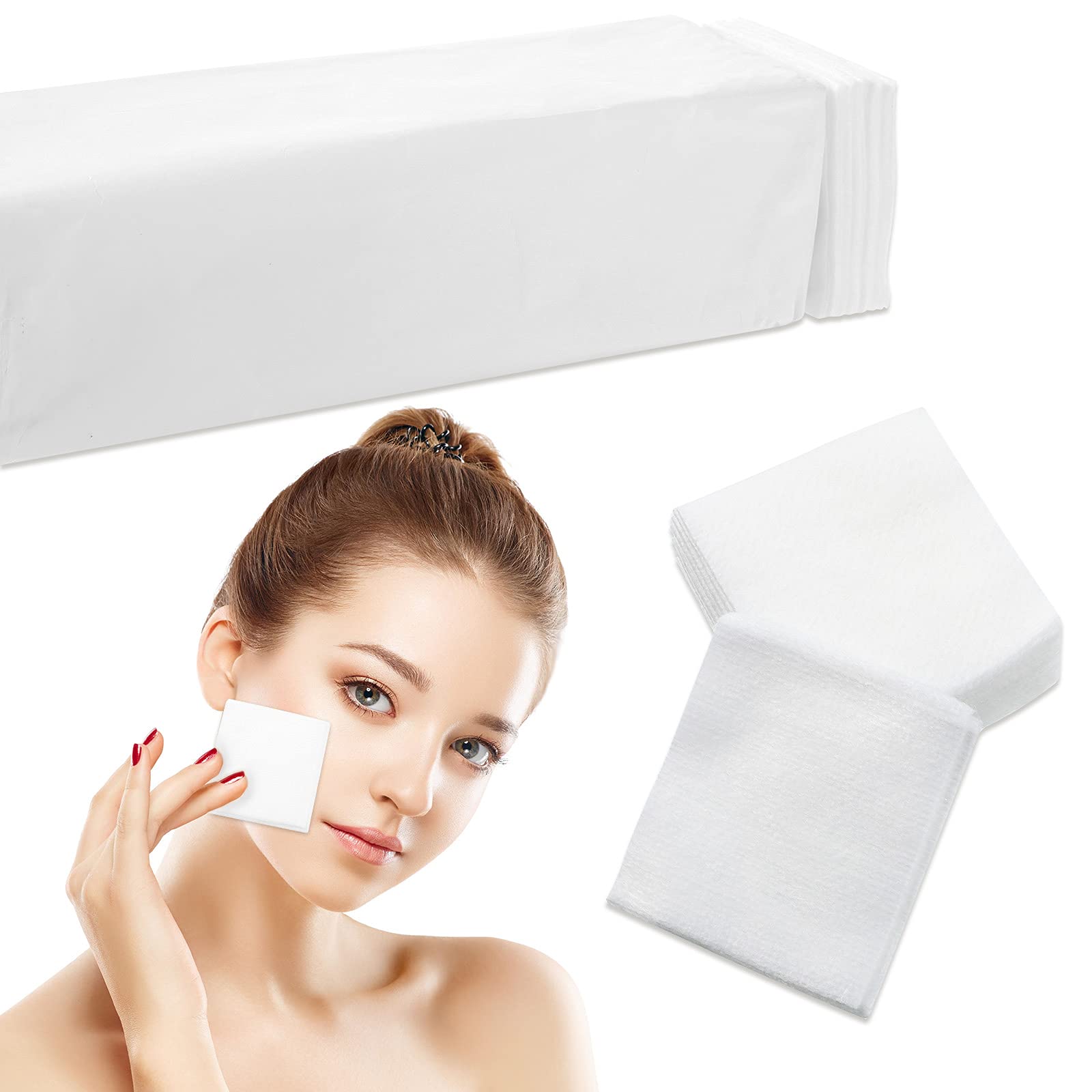 Maxcheck 300 Pcs 2x2 & 4x4 Disposable Non-Woven Aesthetic Wipes - 4 Ply Lint-Free Facial Squares for Spa, Makeup, and Esthetician Supplies | Perfect for Professional Facial Treatments, Makeup Removal, and Skin Care Application