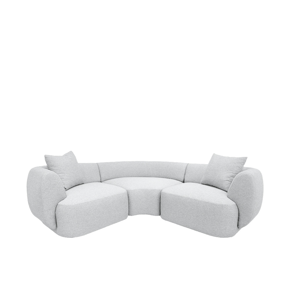 Pebble Corner 4-Seater Sectional Sofa with EcoClean Fabric - Modern L-Shaped Couch for Living Room, Family Room & Small Spaces