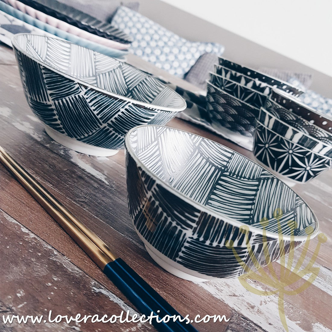 Awasaka Black & White Modern Checkered Dinnerware Set - 12-Piece Ceramic Plates & Bowls for Dining - Perfect for Restaurants, Weddings & Home Decor (60% Off Limited Time Sale)